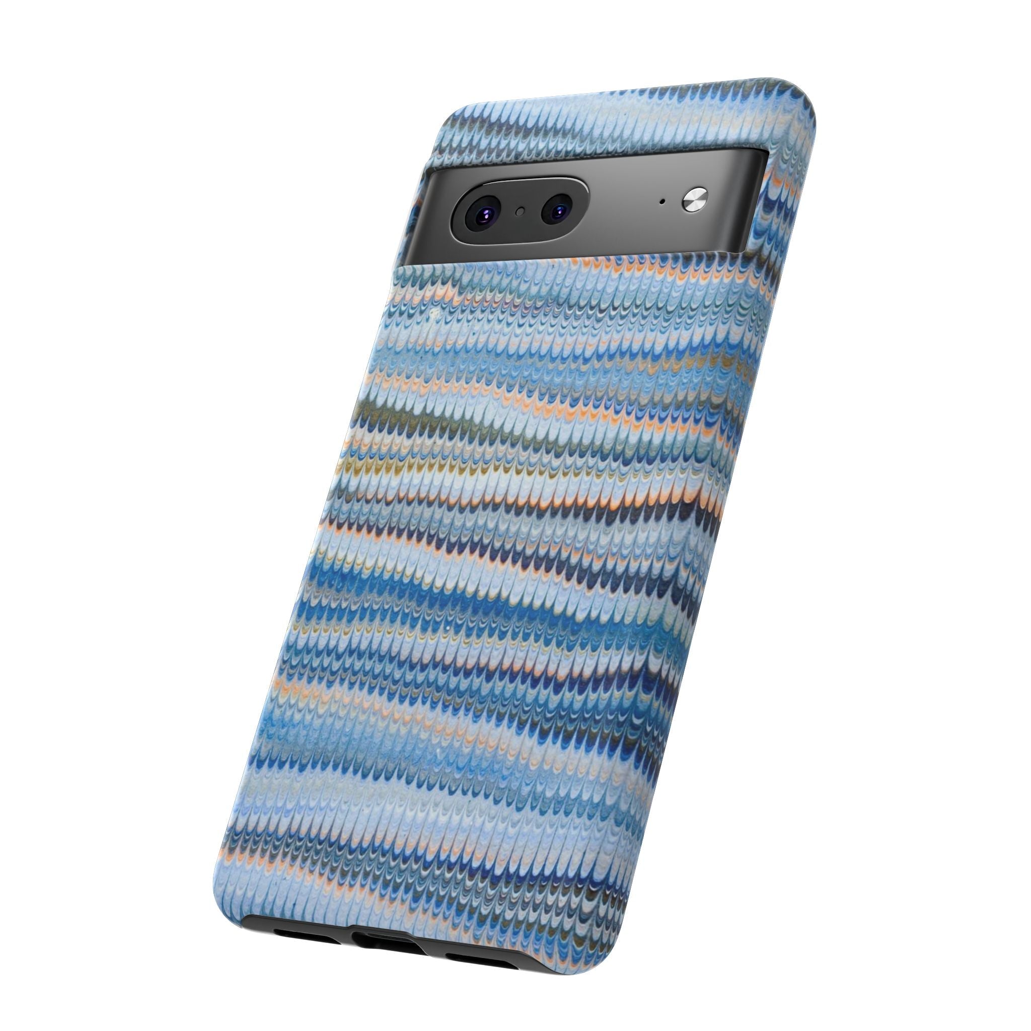 Blue Marbled Phone Cases iPhone 16 + Samsung + Apple + Google
