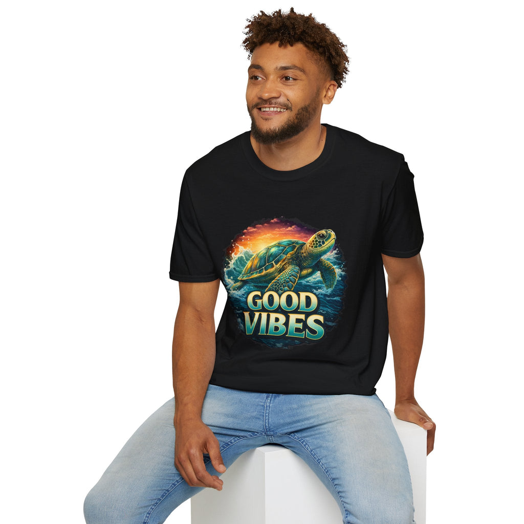 Sea Turtle 'Good Vibes' T-Shirt — Coastal Summer Surf Tee