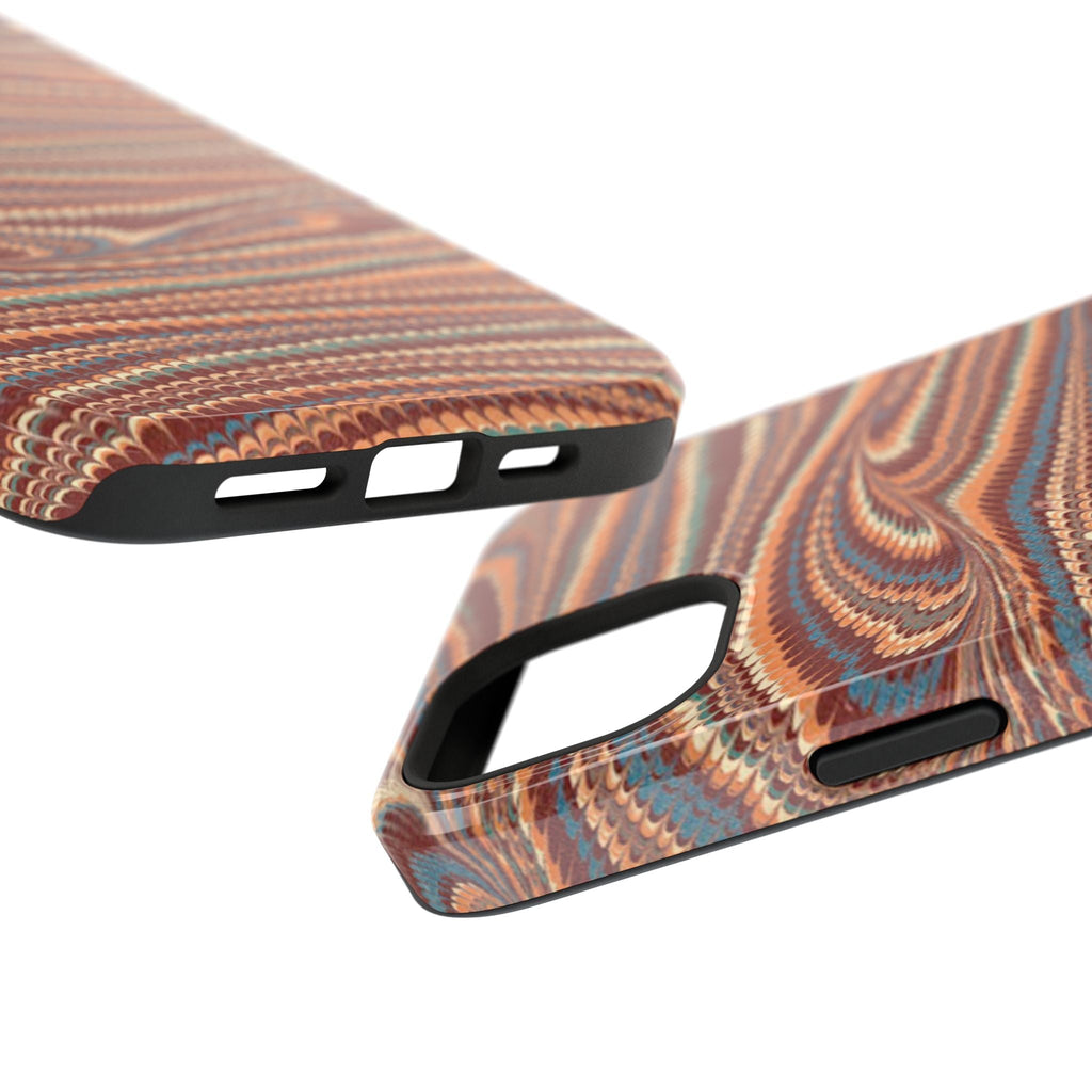 Neutrals Burgundy, Beige, Rust Hues Italian Vintage Marble Design Phone Case for Apple + Samsung