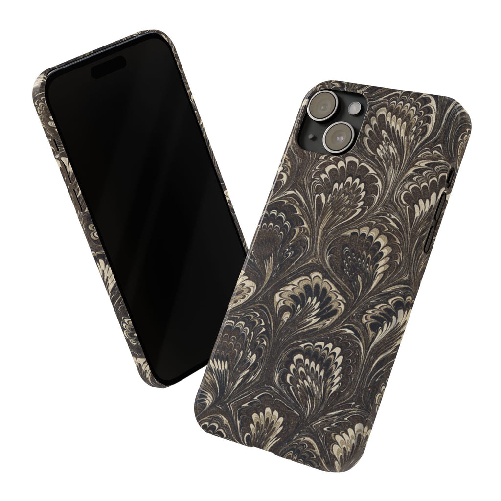 Black Italian Marble Design Slim iPhone 17 + all models Phone Cases
