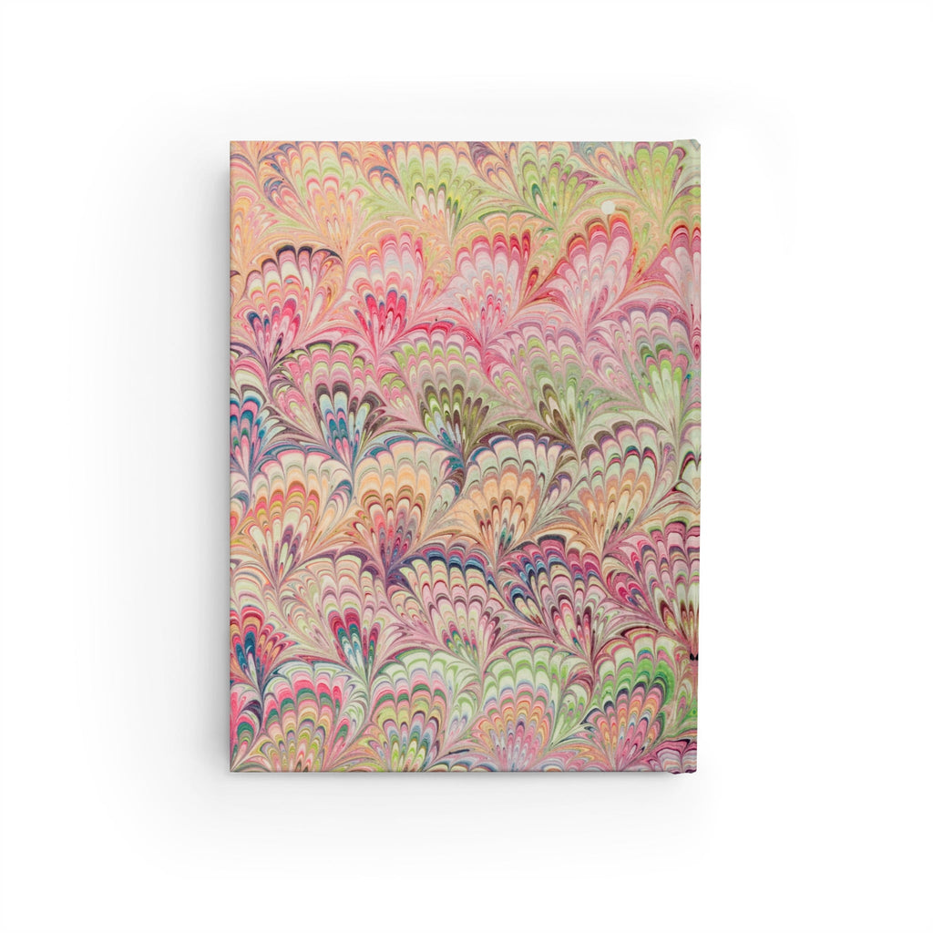 Marble Feather Pattern Journal - Pastel Pink Green Blank Sketch Notebook, Bullet Journal, Writing Diary, Travel Journal, Gift for Artists