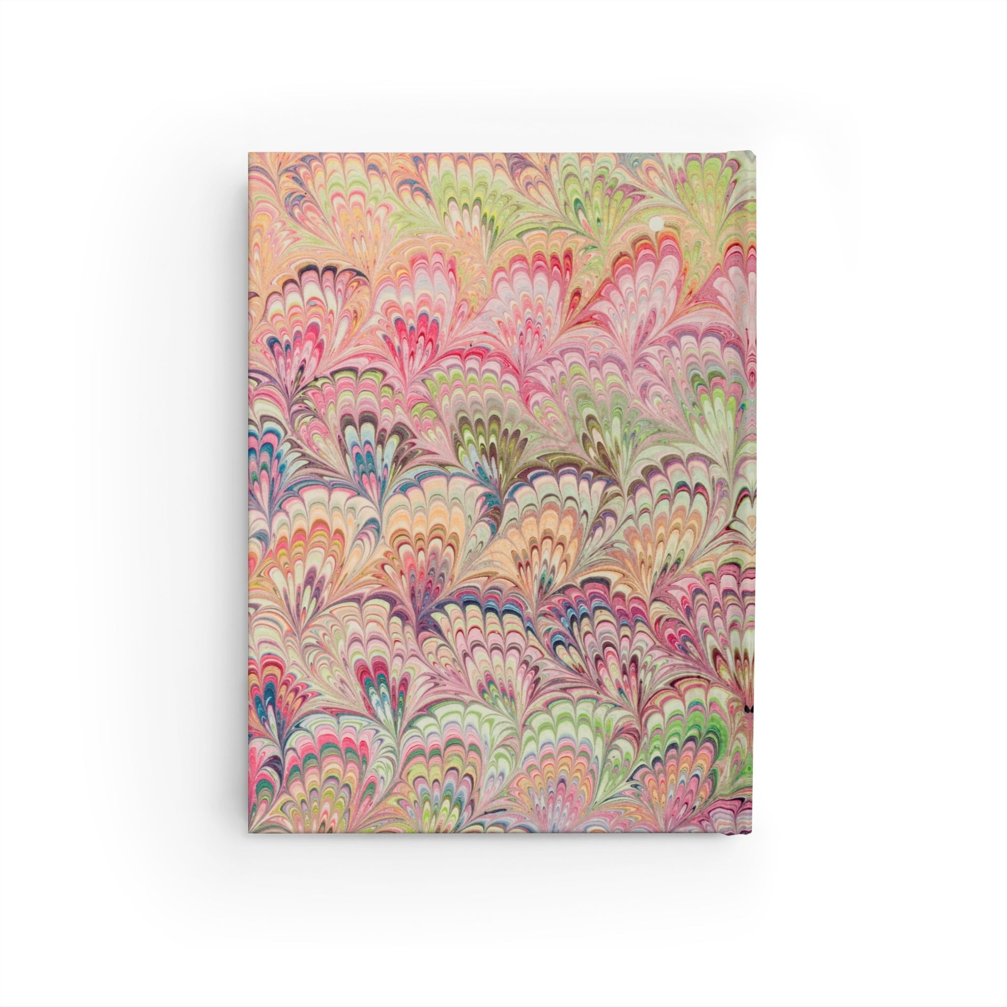 Marble Feather Pattern Journal - Pastel Pink Green Blank Sketch Notebook, Bullet Journal, Writing Diary, Travel Journal, Gift for Artists