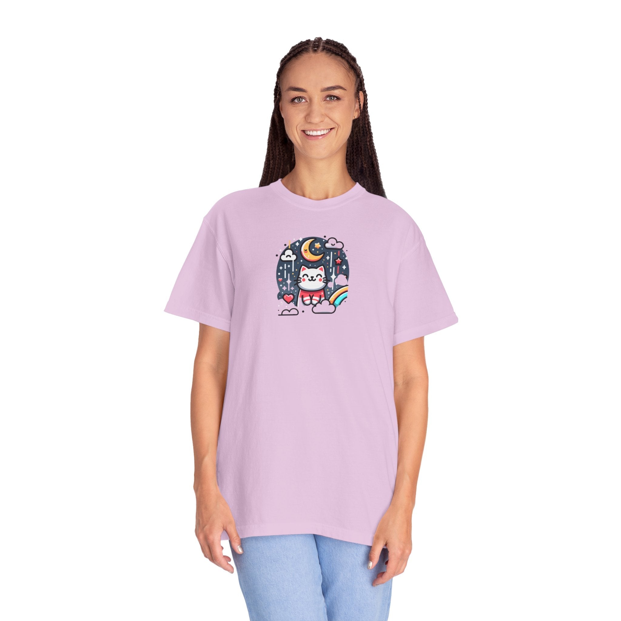 Adorable Cat Unisex Garment-Dyed T-Shirt - Ring-Spun Cotton - DipaliZ