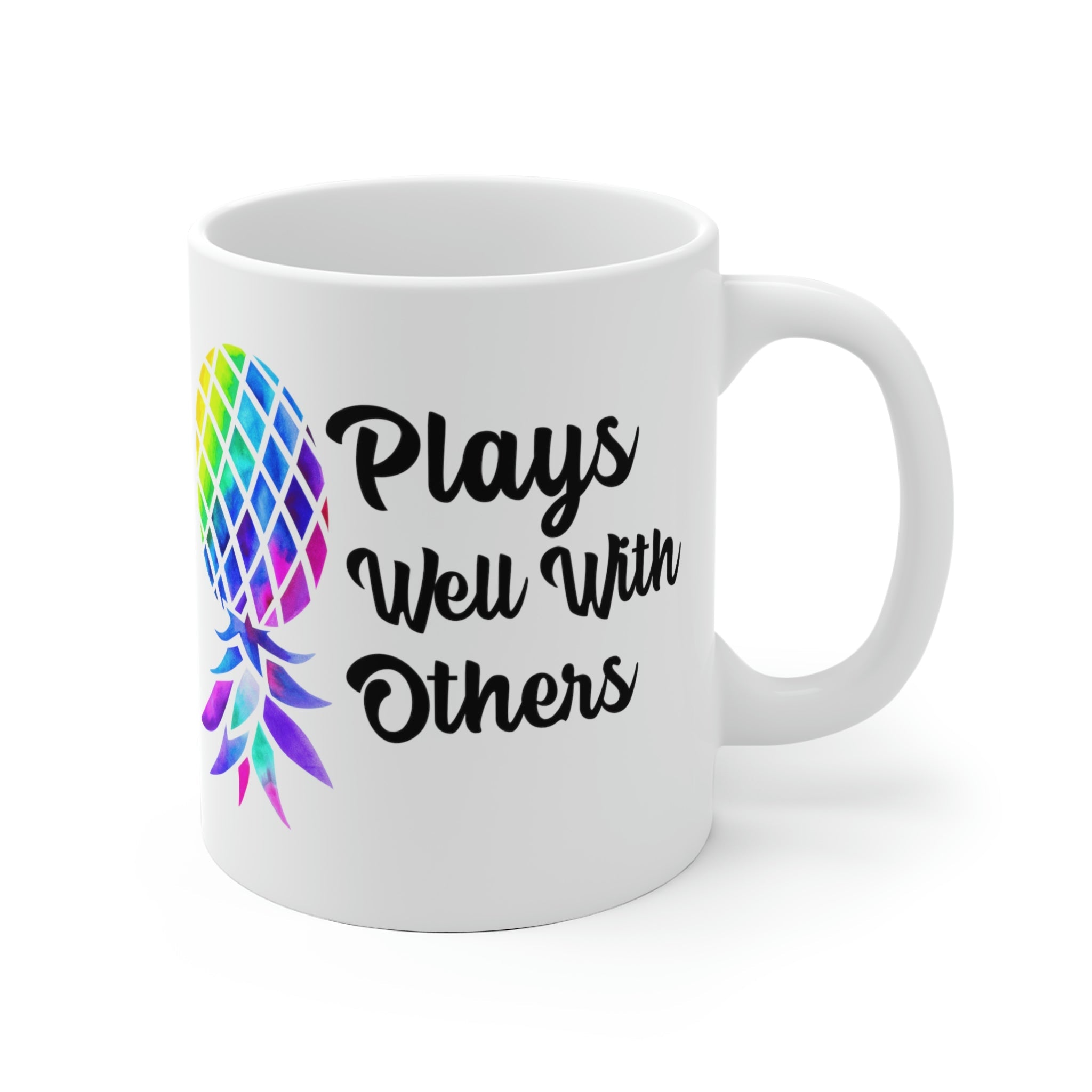 Upside Down Pineapple Plays Well With Others Swinger Mug