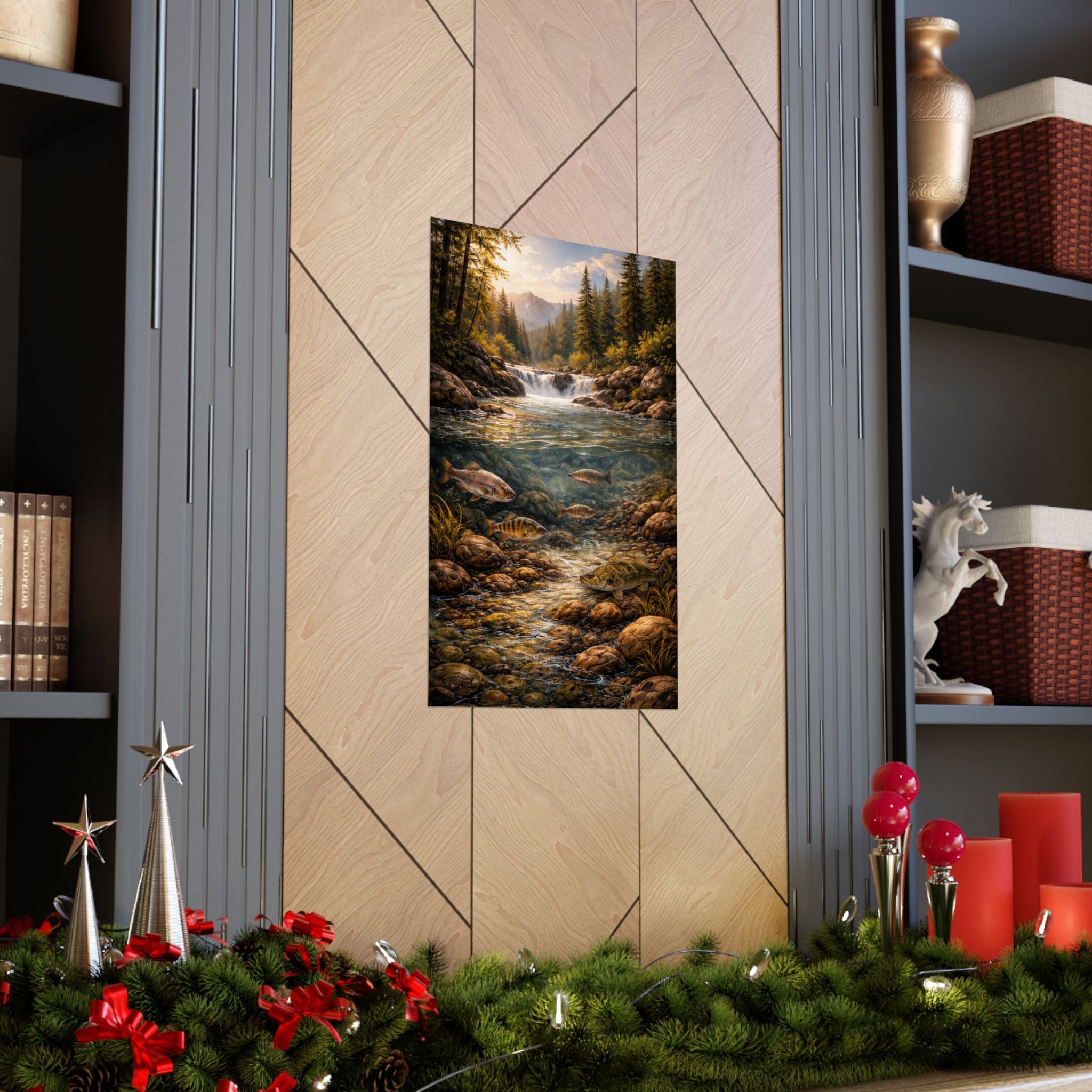Scenic Trout Stream Matte Poster — Mountain River Landscape Wall Art