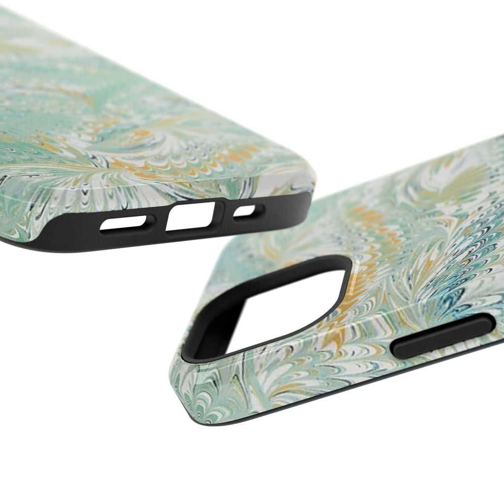 Mint Green Marbled Swirl Phone Case - Dual Layer