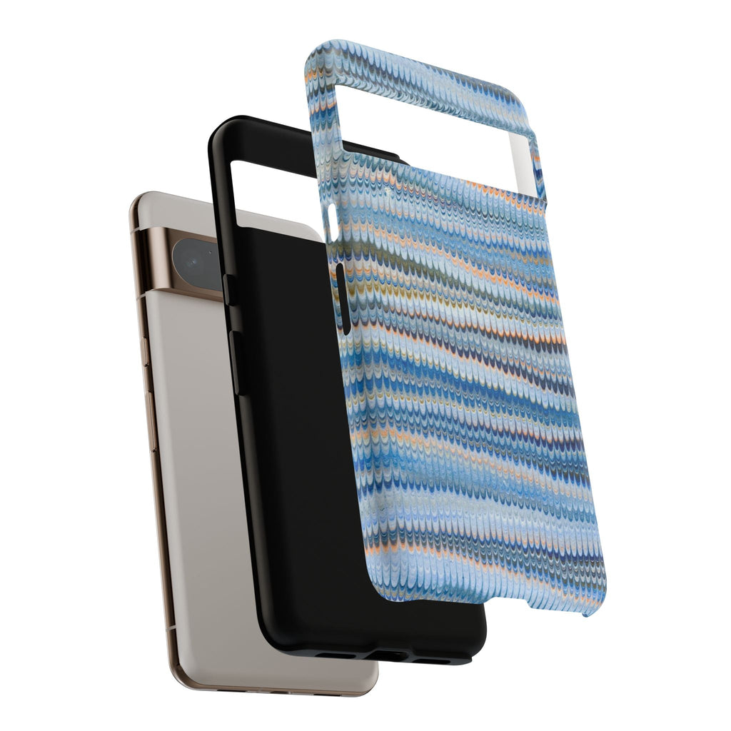 Blue Marbled Phone Cases iPhone 16 + Samsung + Apple + Google - all models, Vintage Marbled Design - Tough Cases