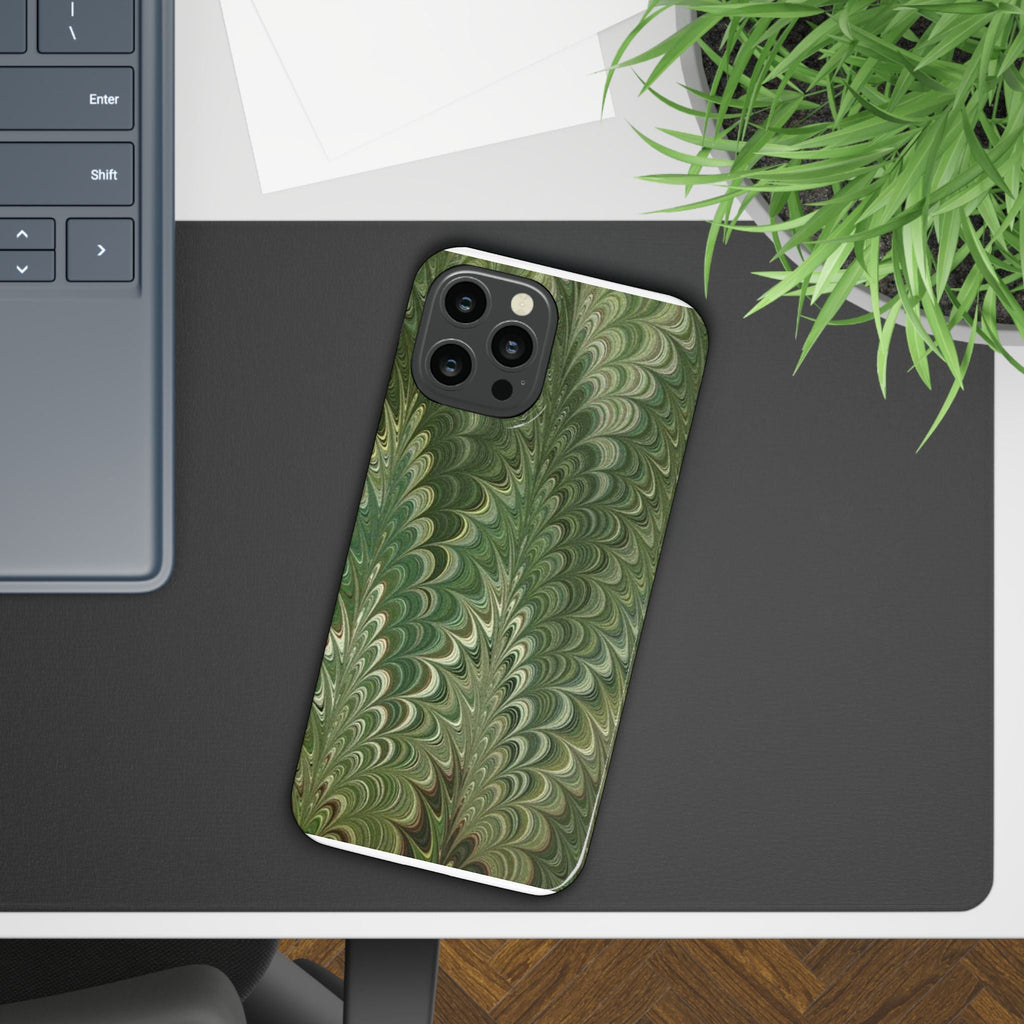 Green Marbled Phone Case