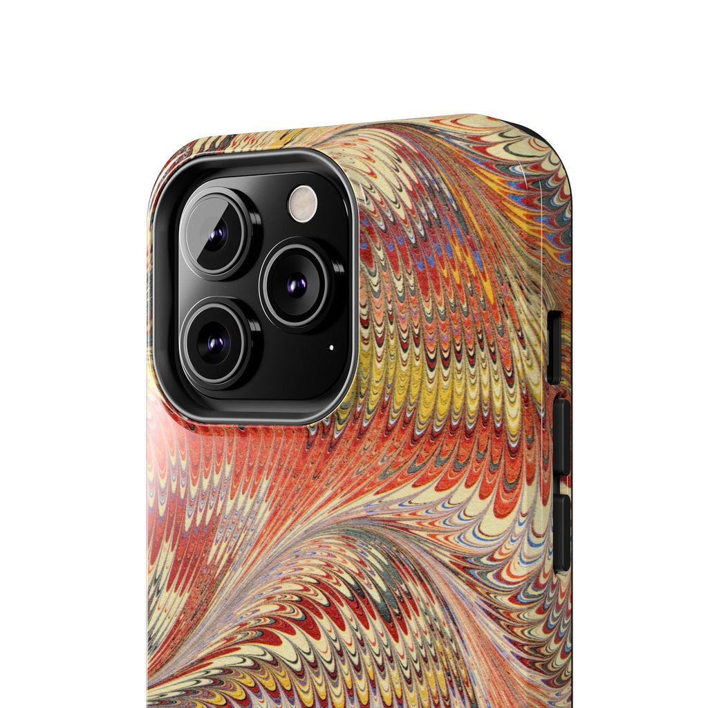 Rust and Gold Marble Italian Tough Phone Case — Durable Marbled Phone Case