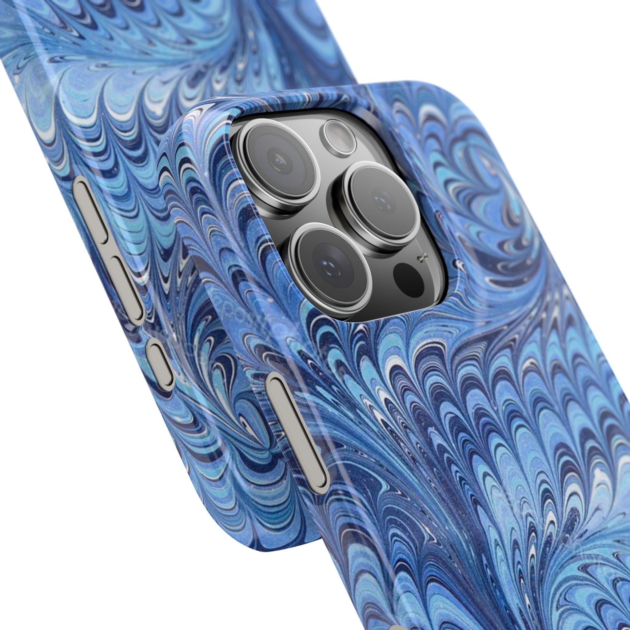Blue and White Italian Marbled Design Phone Case