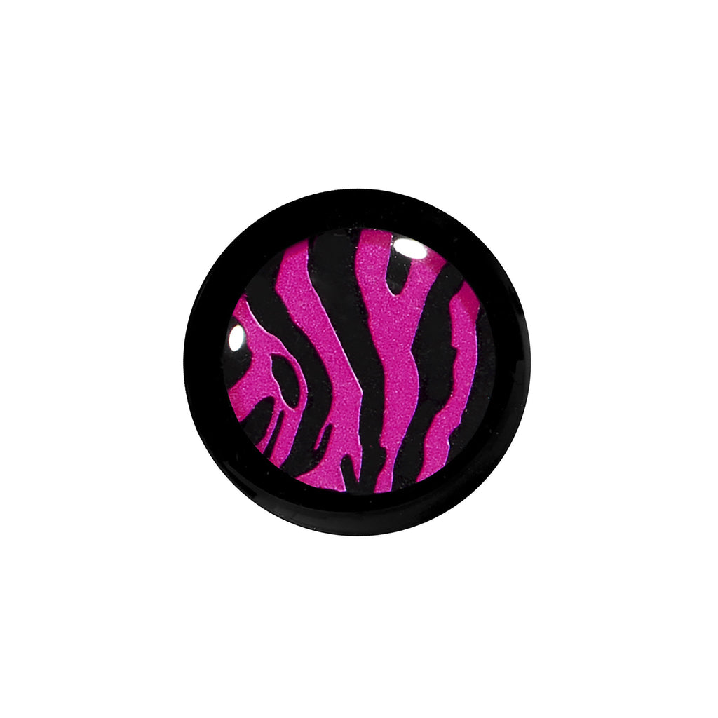 00G Acrylic Pink Black Zebra Saddle Plug