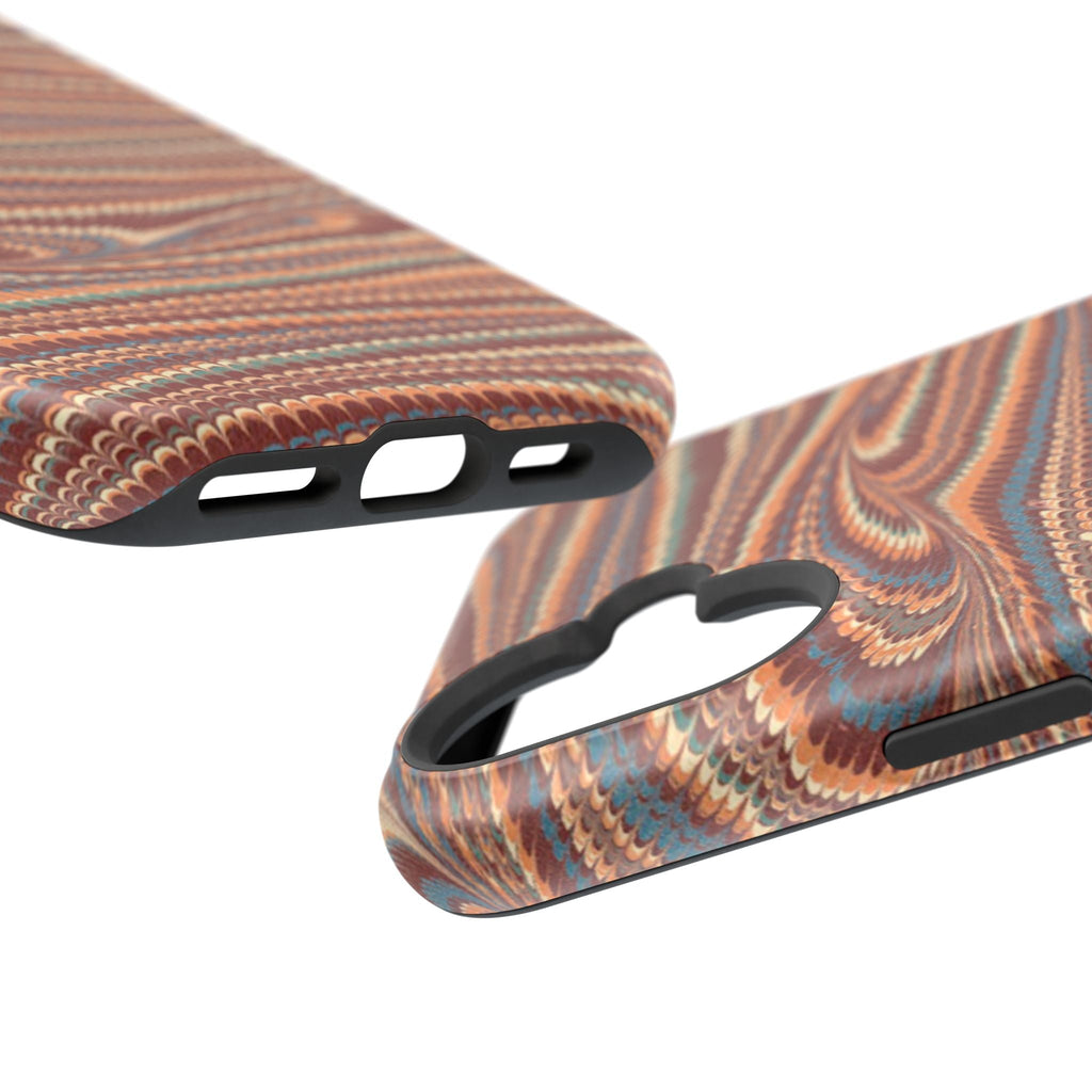 Neutrals Burgundy, Beige, Rust Hues Italian Vintage Marble Design Phone Case for Apple + Samsung