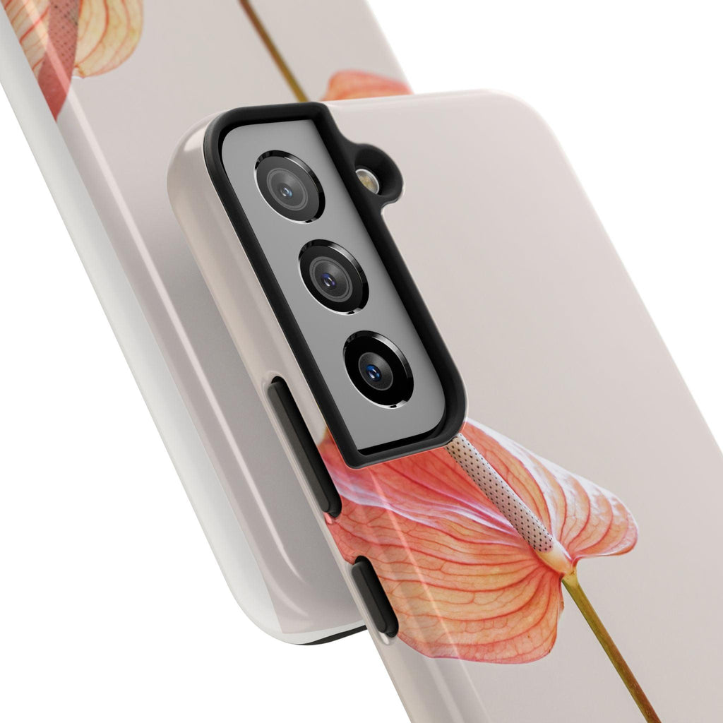 Orange Flower with Leaves Tough Phone Cases