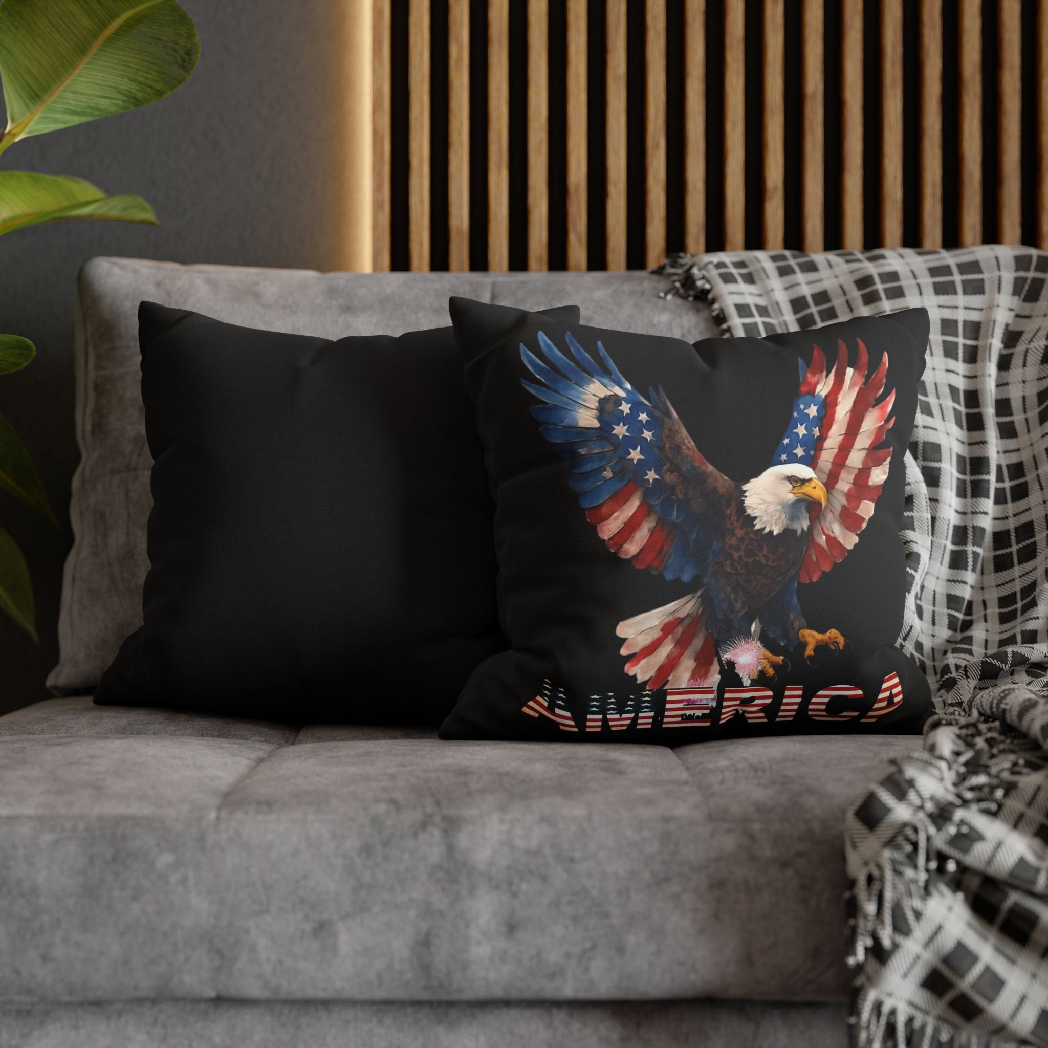 Patriotic Eagle Throw Pillowcase