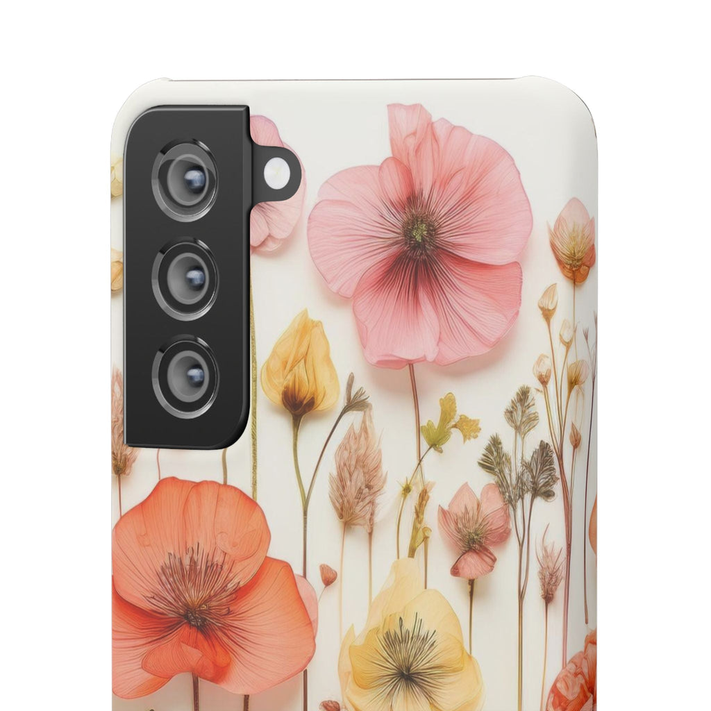 Pink Floral Pressed Flowers - Slim Case