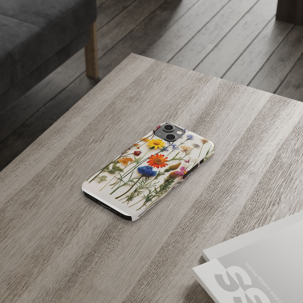 Floral Phone Cases, Slim Protective Cover, Pressed Flowers Design, iPhone 17 Case, Botanical Phone Accessories, Floral Theme Phone Case