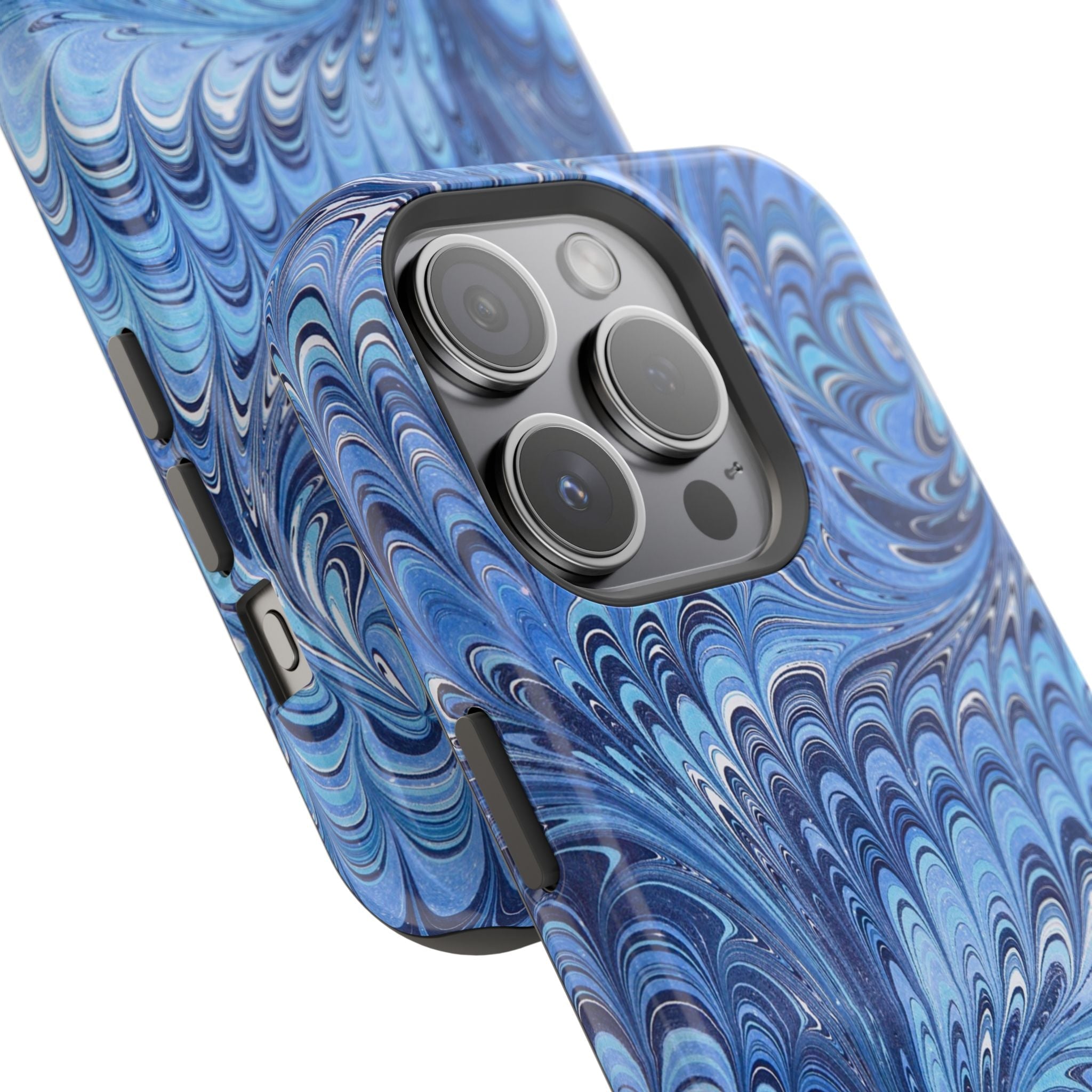 Blue Marbled Swirl Phone Case - Dual Layer Case