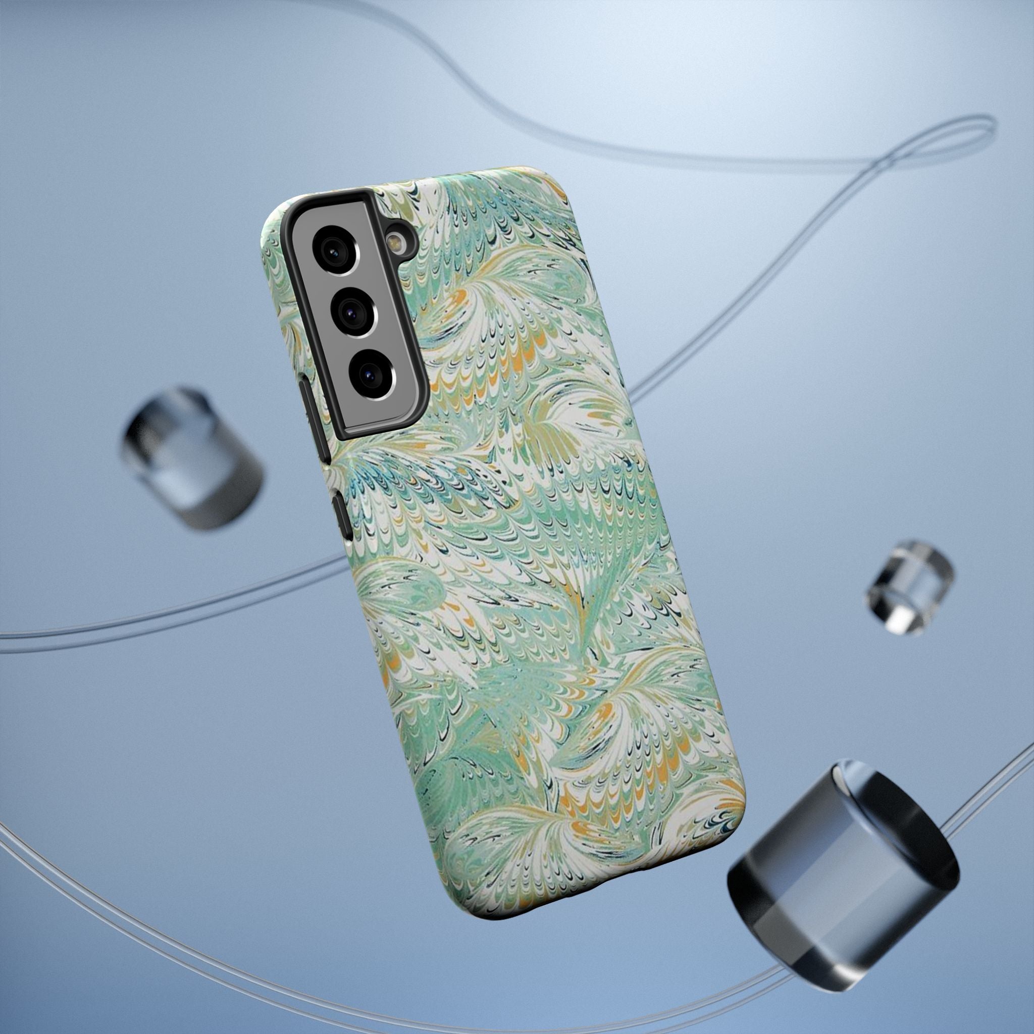 Mint Green Marbled Swirl Phone Case - Dual Layer