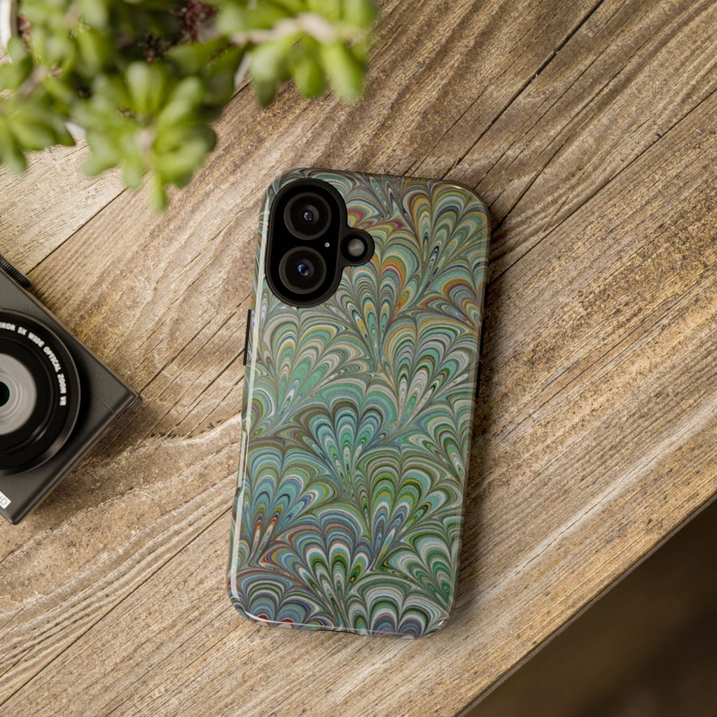 Green Peacock Marbled Phone Case — "Tough Cases" Ultra-Tough Protective Cover