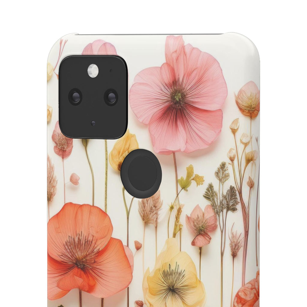 Pink Floral Pressed Flowers - Slim Case