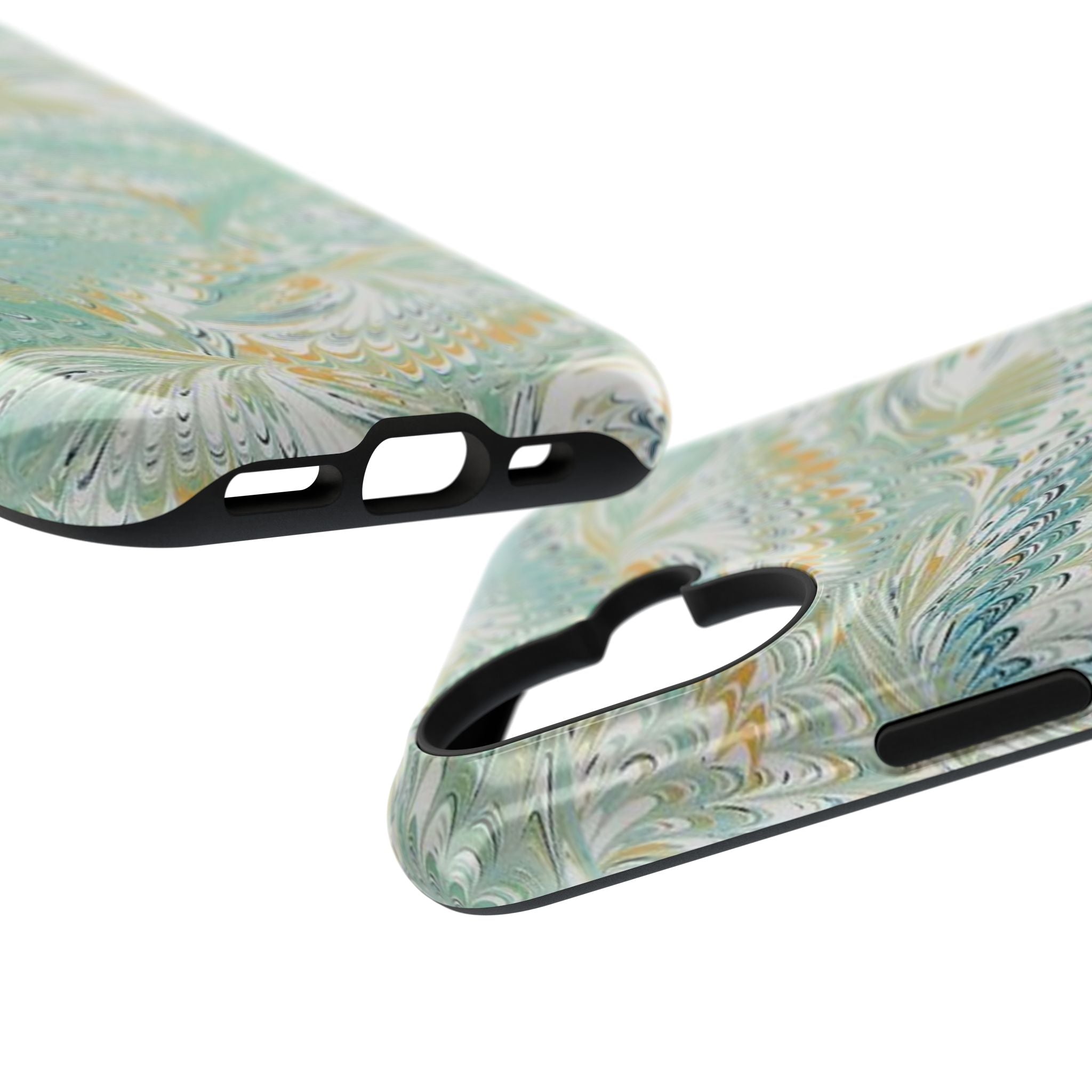 Mint Green Marbled Swirl Phone Case - Dual Layer