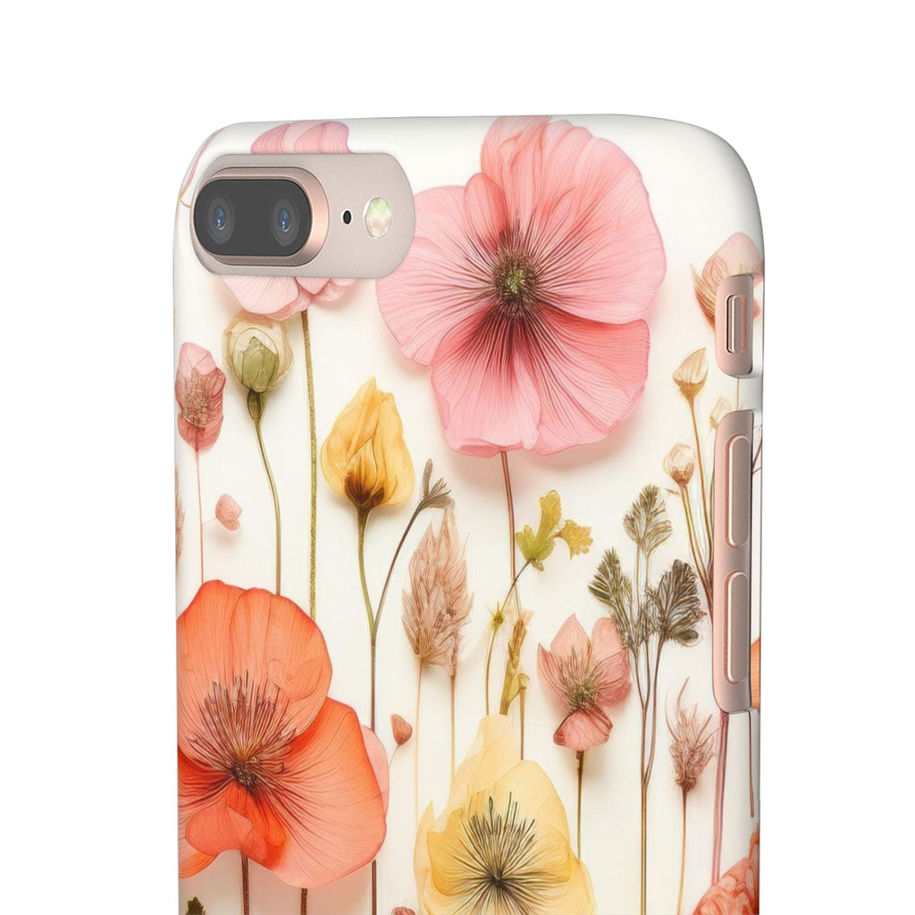 Pink Floral Pressed Flowers - Slim Case