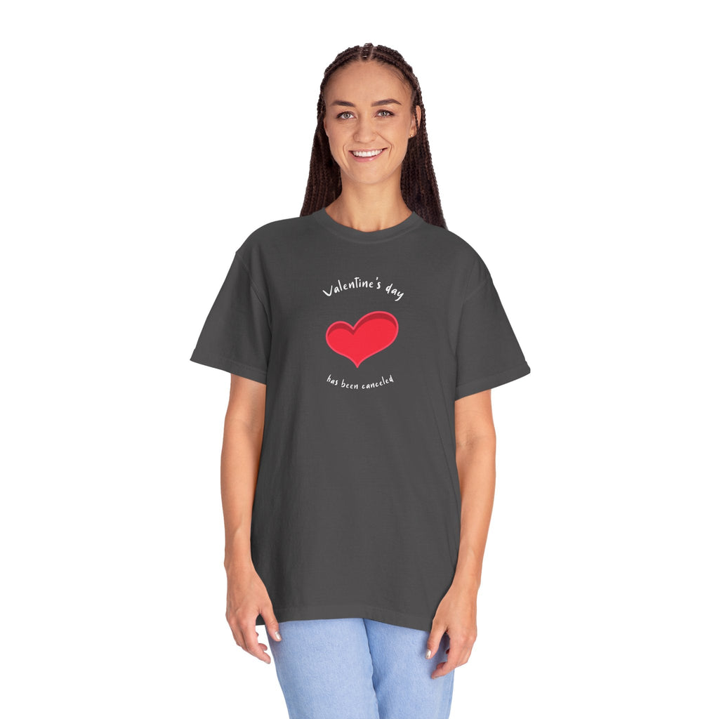 Anti Valentine's Day Cotton Tee - Garment Dyed Comfort - DipaliZ