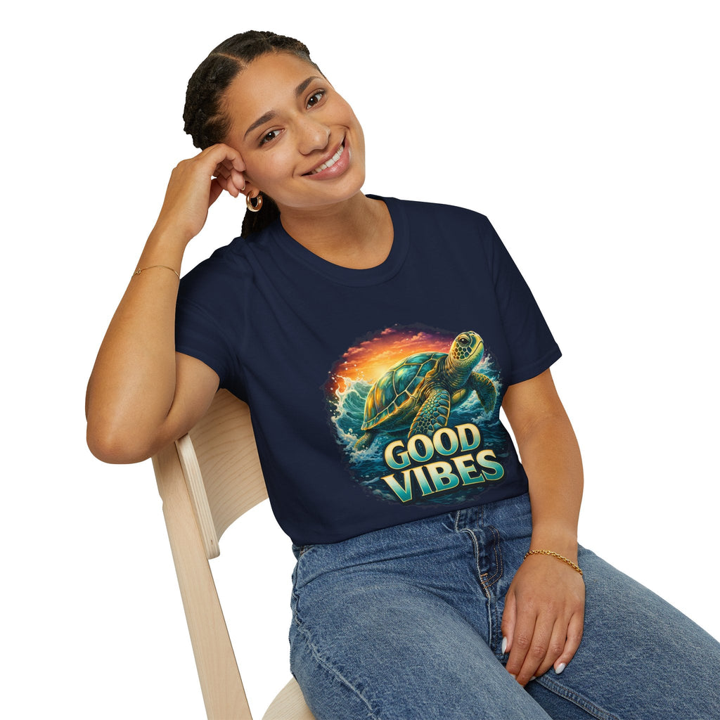 Sea Turtle 'Good Vibes' T-Shirt — Coastal Summer Surf Tee
