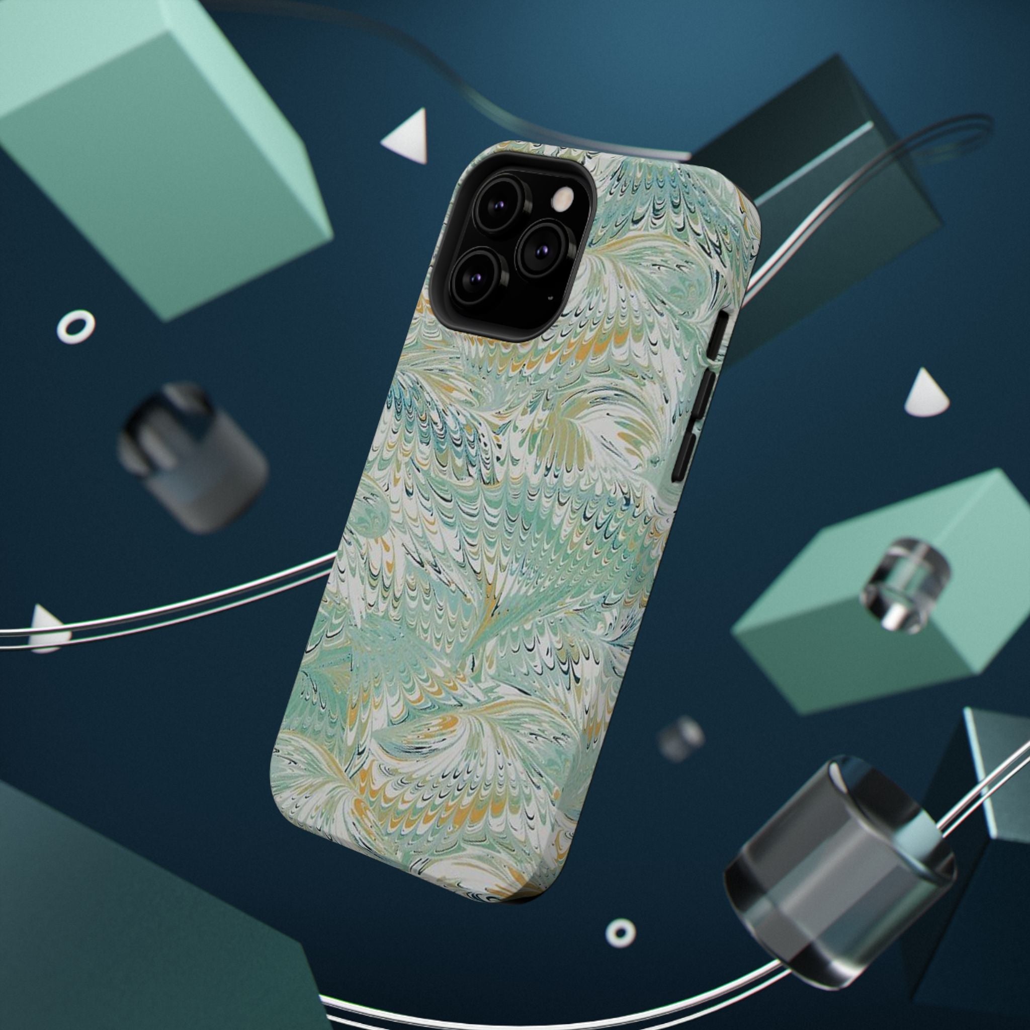 Mint Green Marbled Swirl Phone Case - Dual Layer