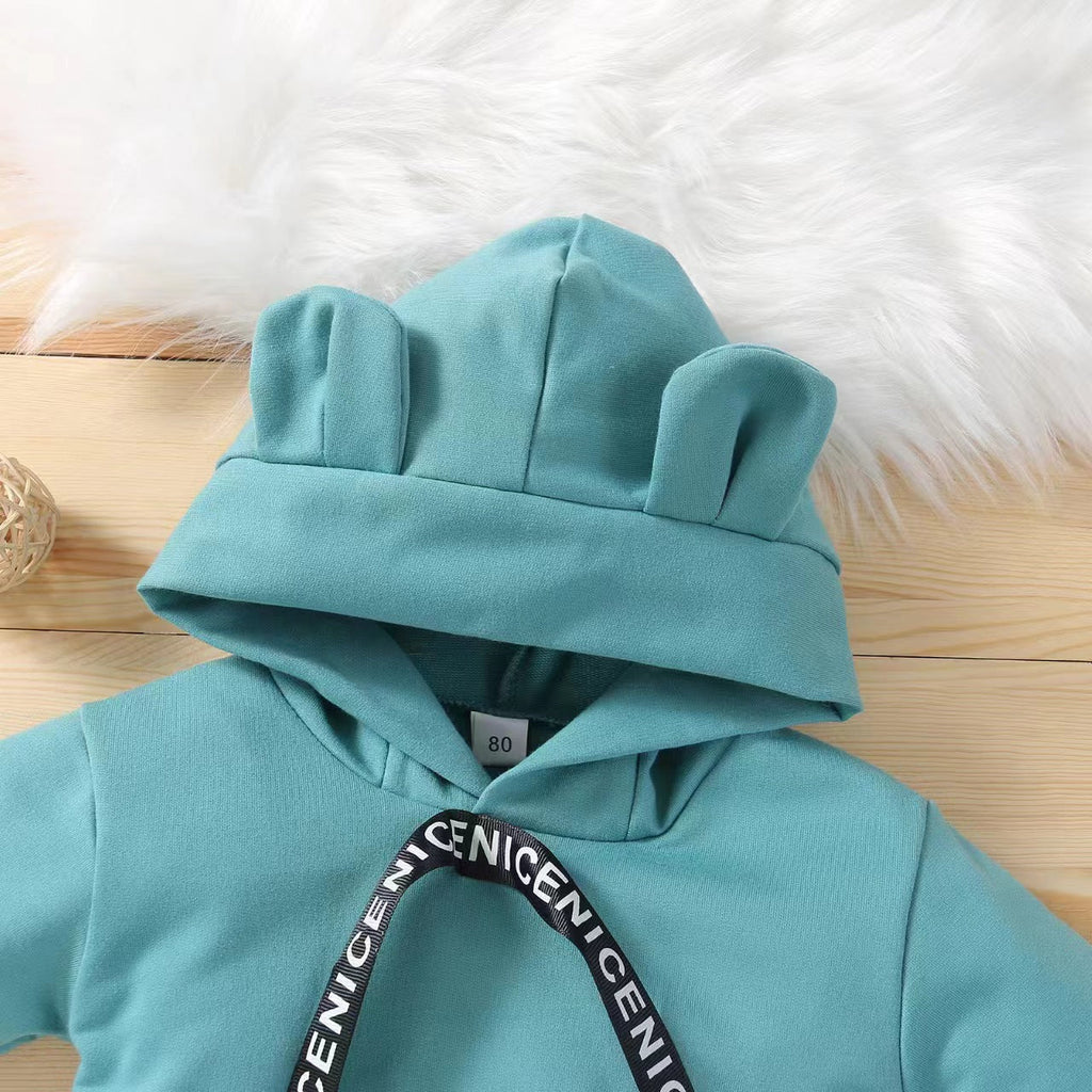 Spring And Autumn Children's Suit Hooded Two-piece Large Pocket