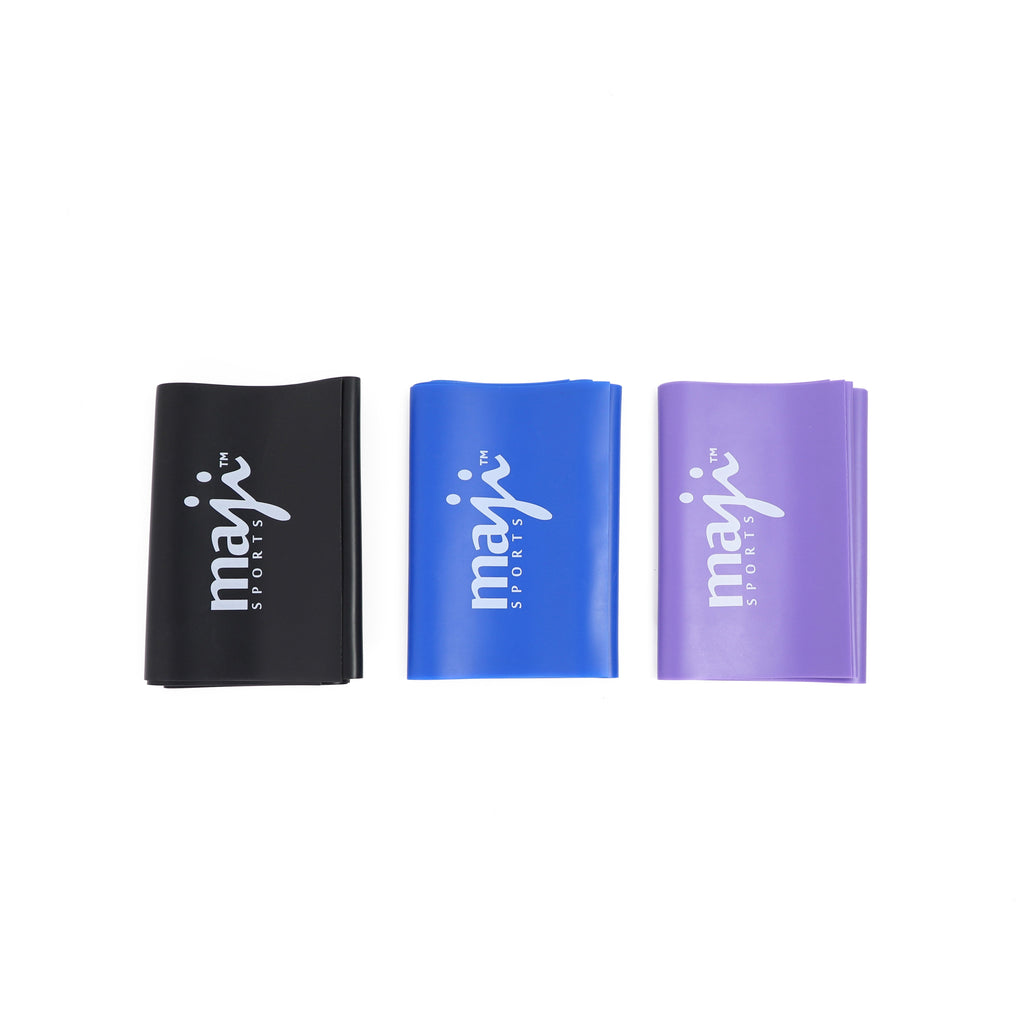 Maji Sports Full Body Exercise & Stretch Bands - Variable Resistance 4 Pack