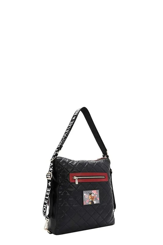 Nicole Lee USA Convertible Adjustable Strap Backpack Bag