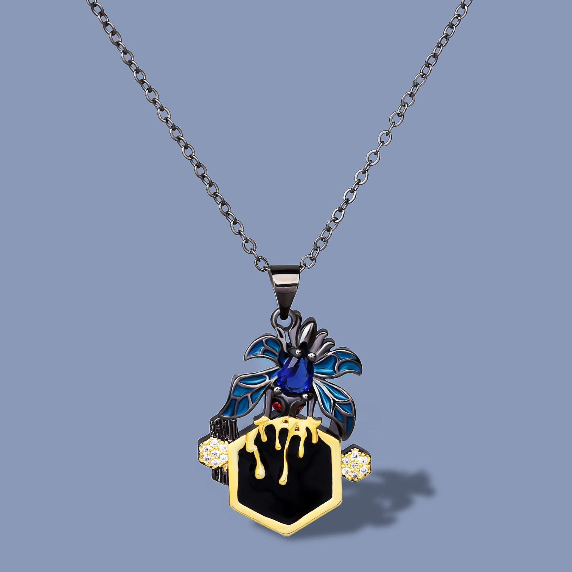 Personalized Retro Short Black And Gold Two-tone Necklace