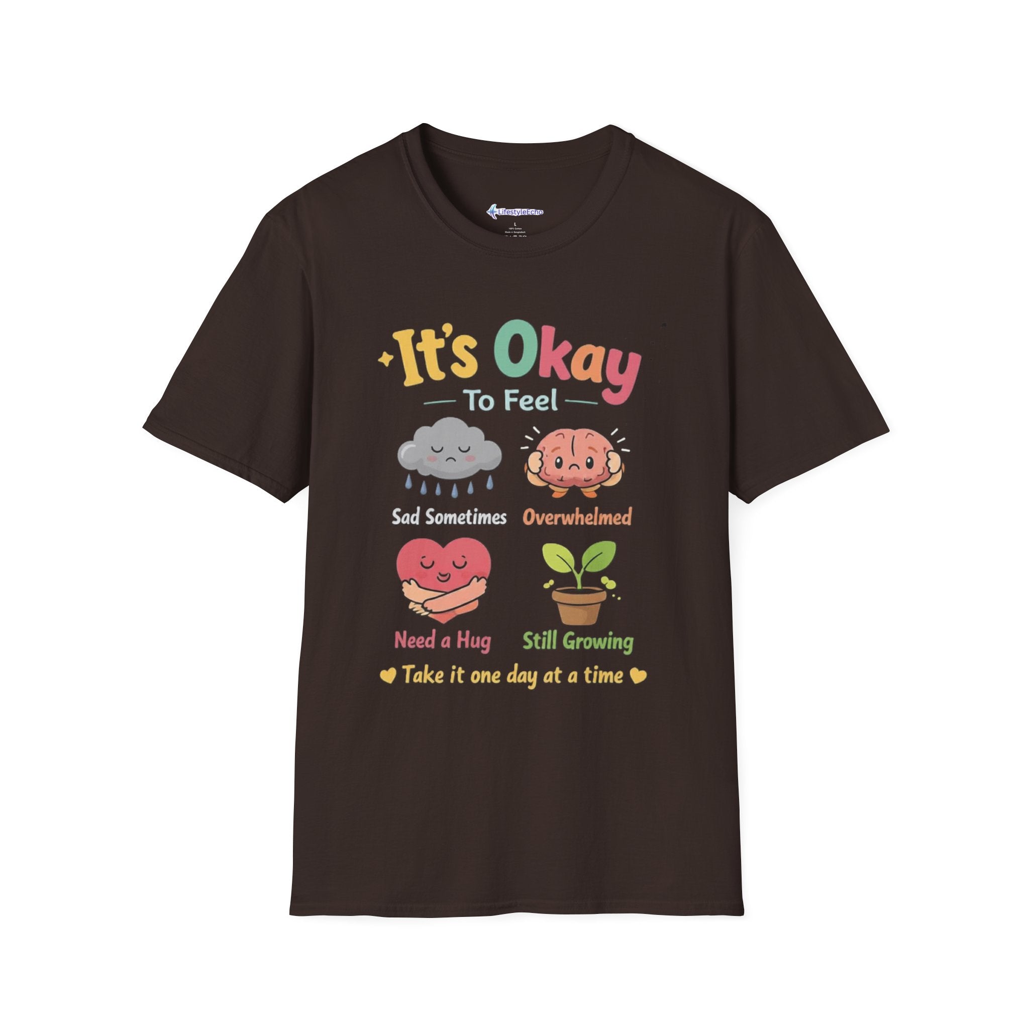 It's Okay to Feel Mental Health Awareness T-Shirt - Cute Supportive Self-Care Tee
