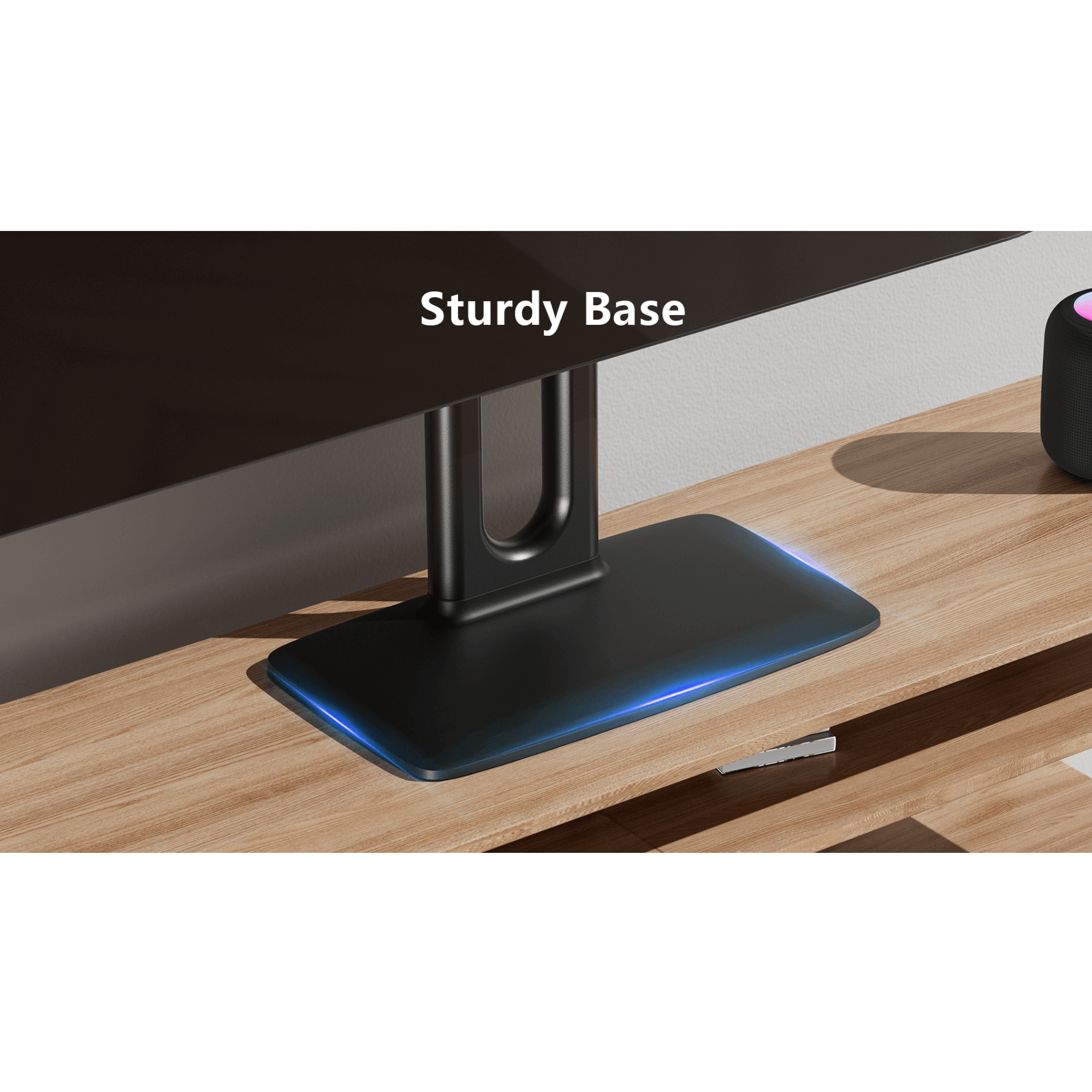 ErgoAV Tabletop TV Stand with Swivel for up to 86" TVs with Storage Compartment