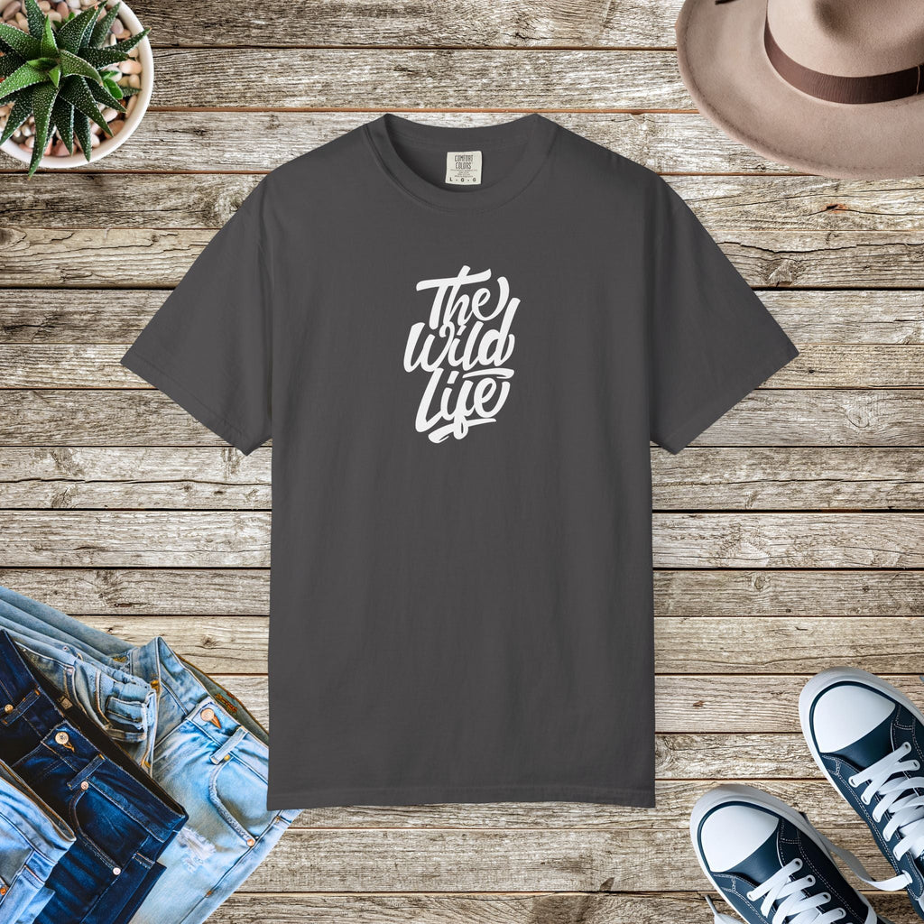 Wild Life Typography Tee - Garment Dyed Comfort Cotton - DipaliZ