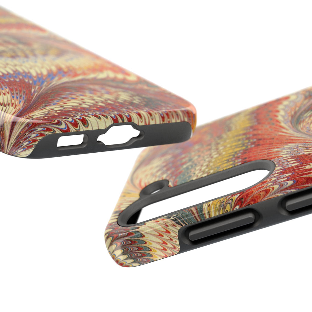 Orange, Rust and Gold Marble Italian Tough Phone Case — Durable Marbled Phone Case