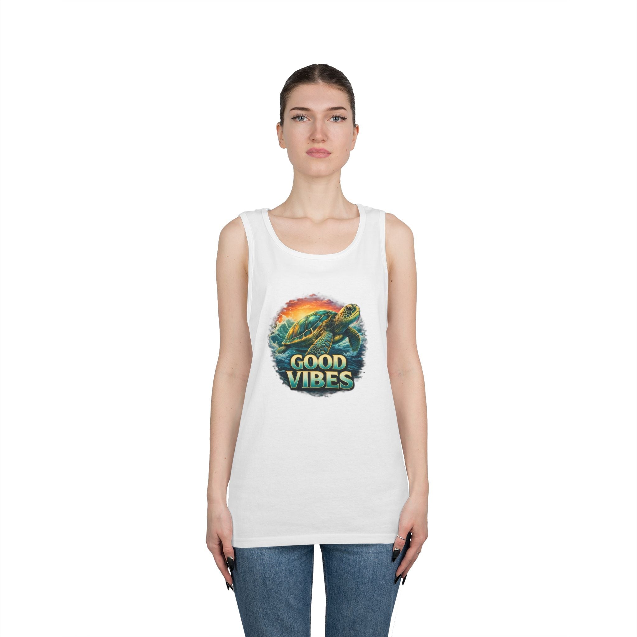 Good Vibes Turtle Tank — Surf-Inspired Beach Vacation Tank Top