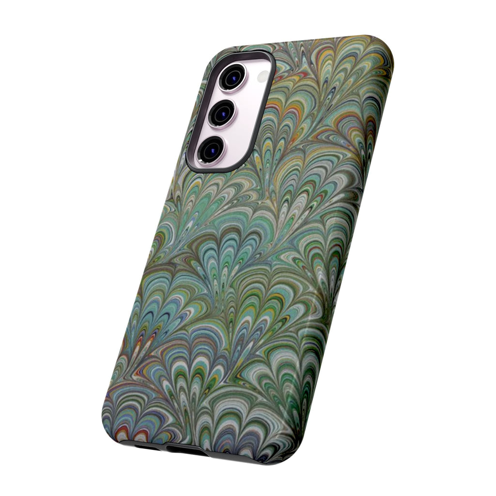 Green Peacock Marbled Phone Case — "Tough Cases" Ultra-Tough Protective Cover