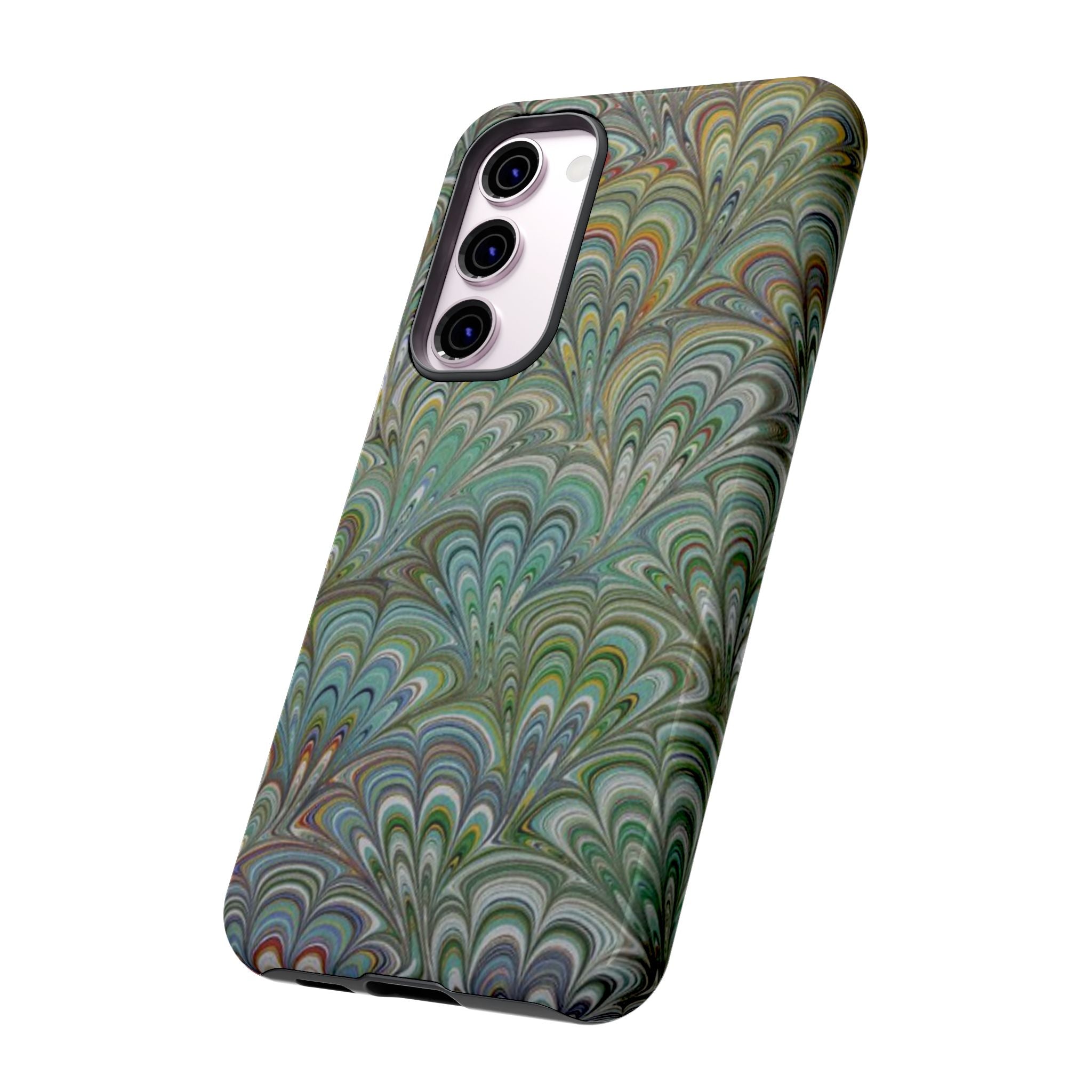Green Peacock Marbled Phone Case — "Tough Cases" Ultra-Tough Protective Cover