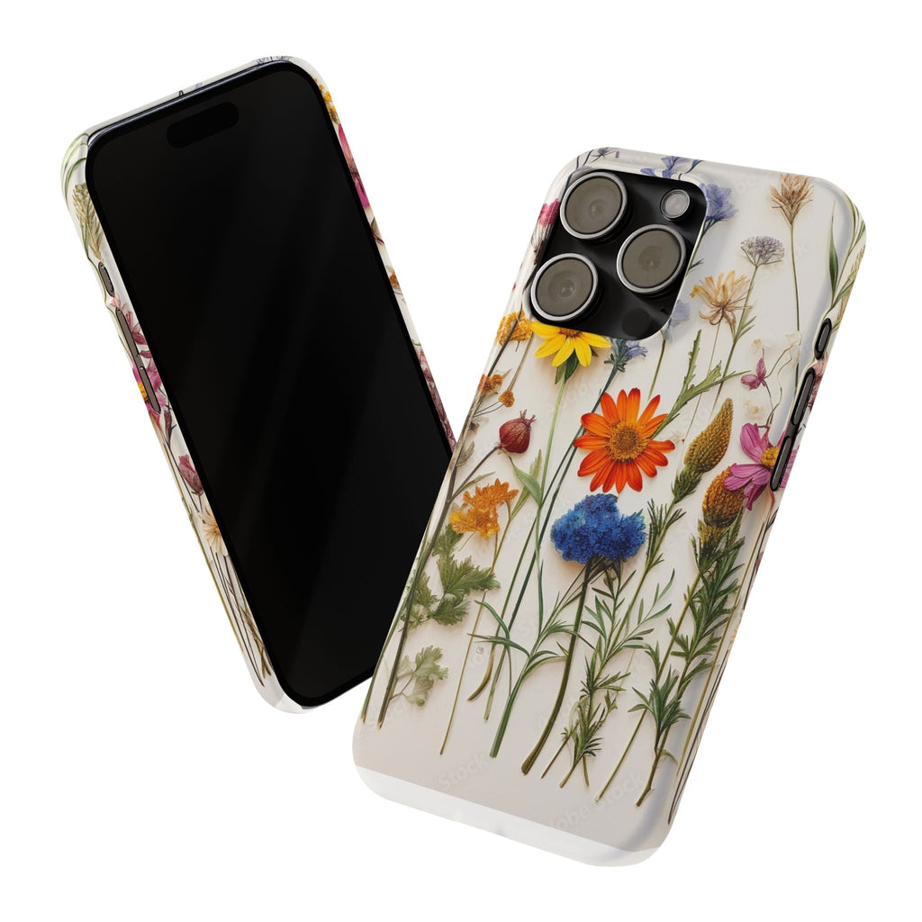Floral Phone Cases, Slim Protective Cover, Pressed Flowers Design, iPhone 17 Case, Botanical Phone Accessories, Floral Theme Phone Case
