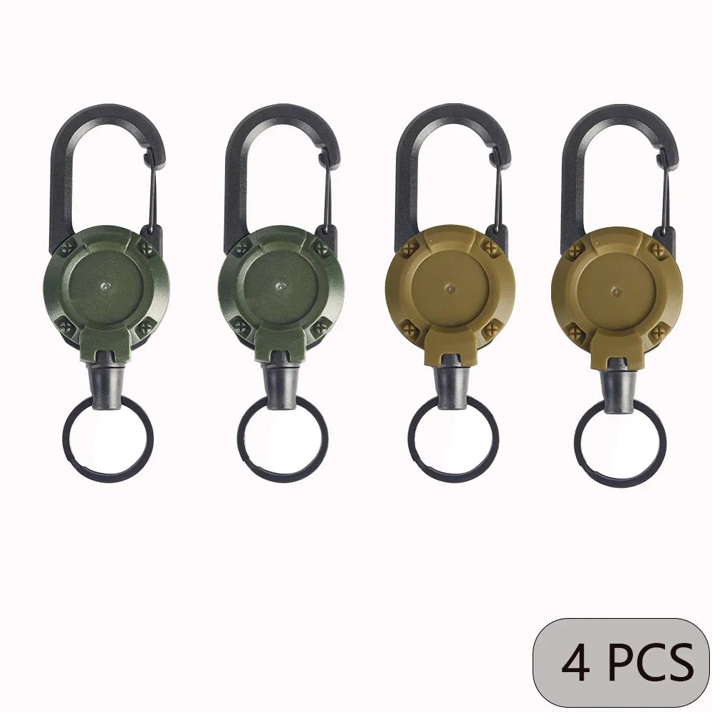 1/2/4pcs Retractable Keychain Badge Reels Heavy Duty Clip With Carabine