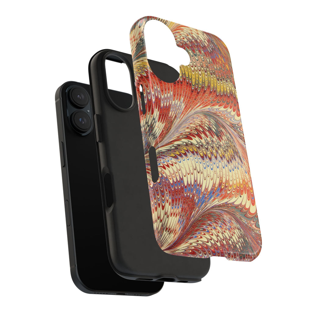 Rust and Gold Marble Italian Tough Phone Case — Durable Marbled Phone Case
