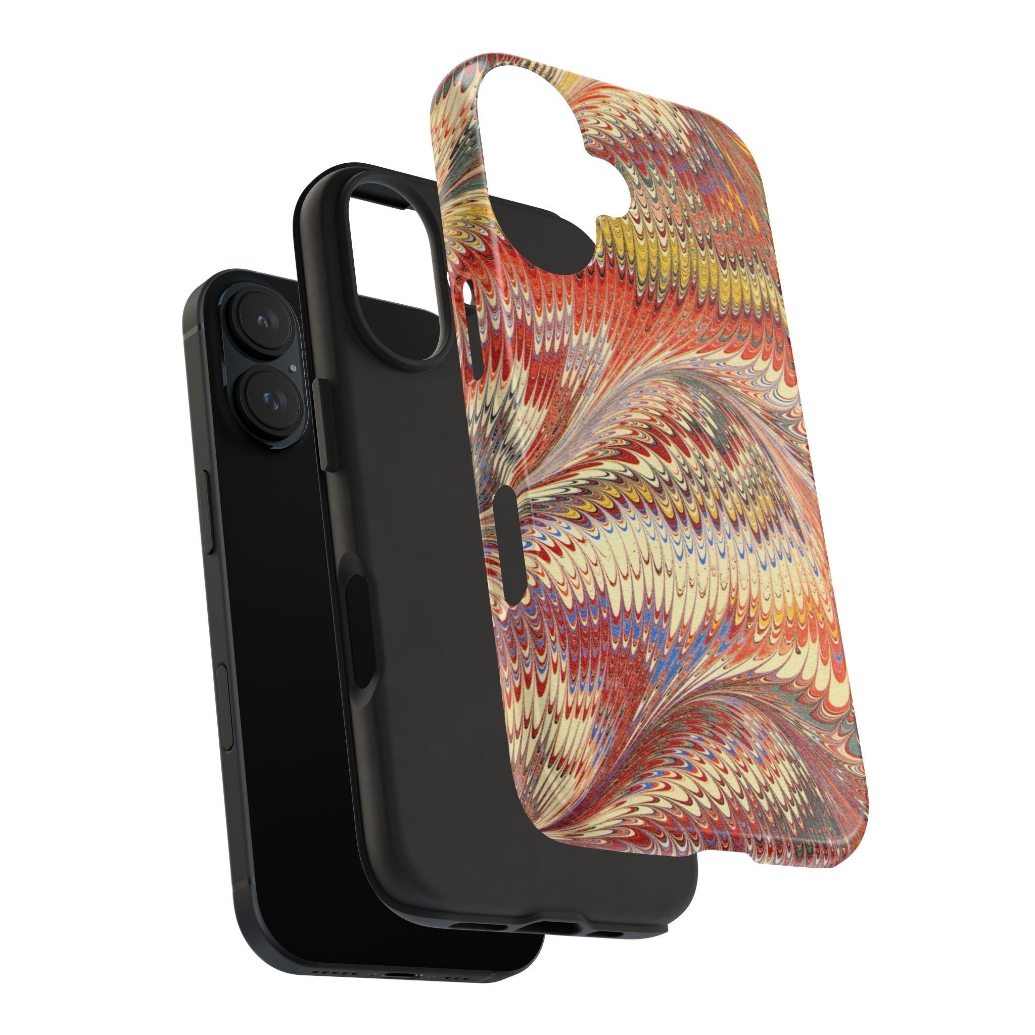 Rust and Gold Marble Italian Tough Phone Case — Durable Marbled Phone Case