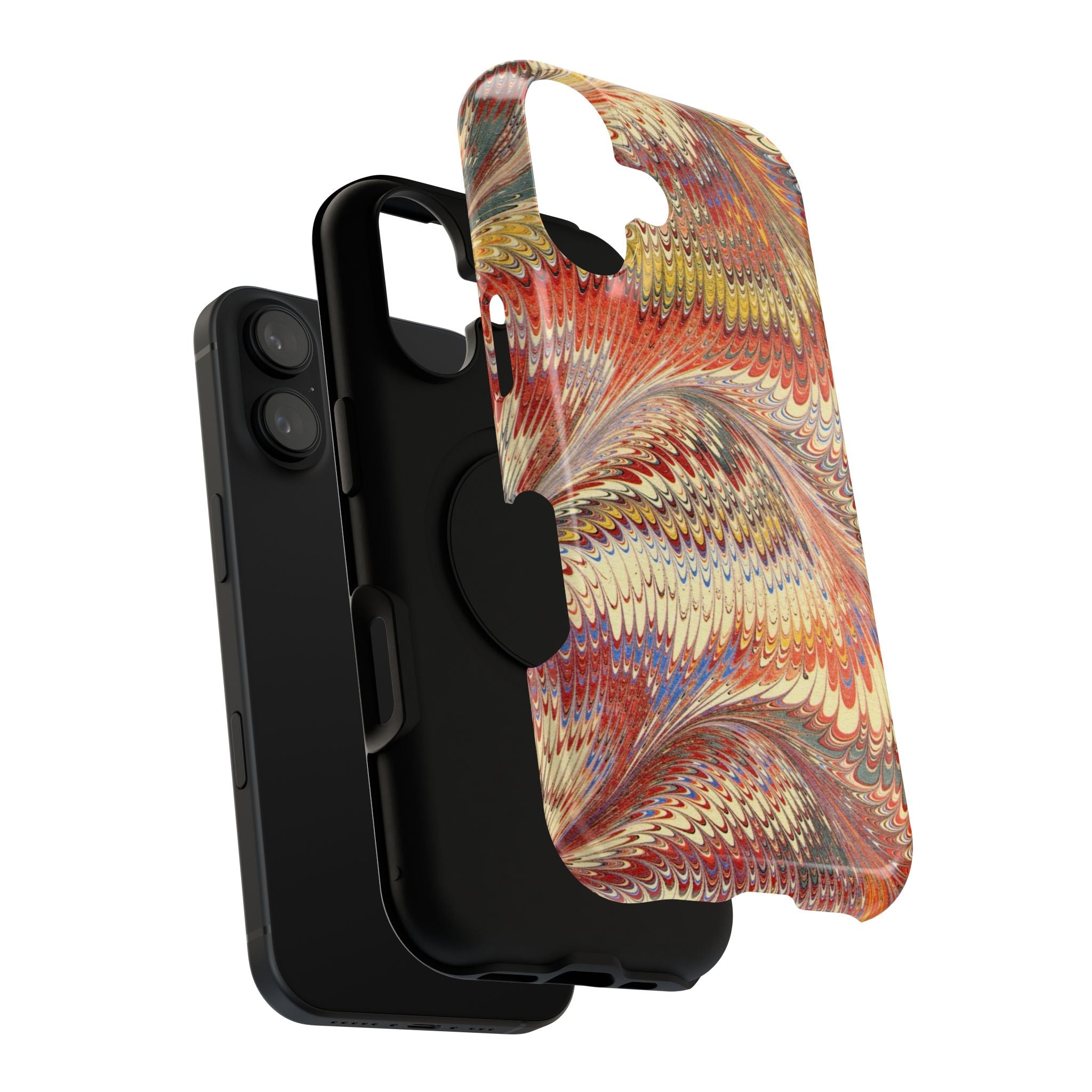 Rust and Gold Italian Vintage Marble Design Durable Phone Case for Apple + Samsung