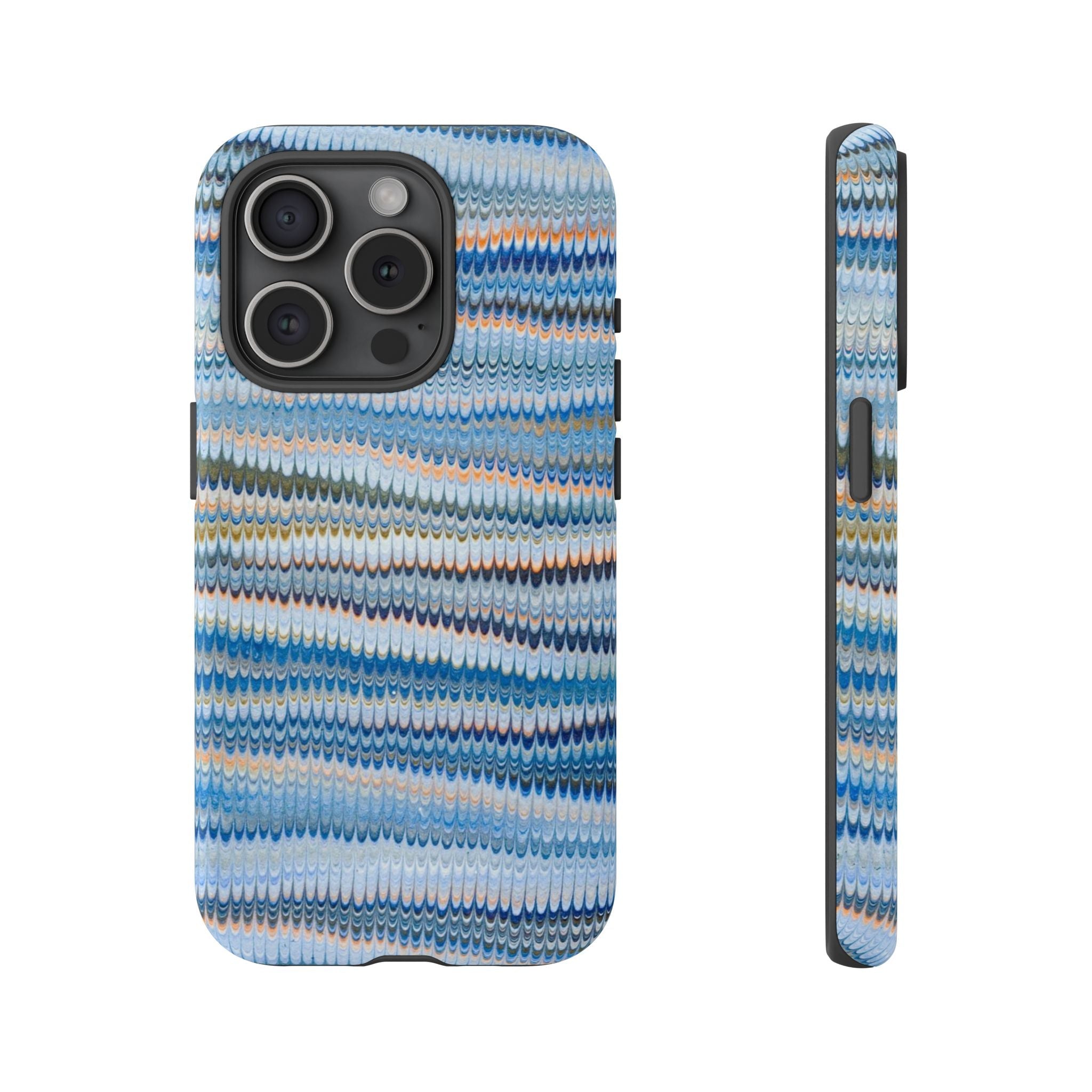Blue Marbled Phone Cases iPhone + Samsung - all models, Vintage Marbled Design - Tough Cases