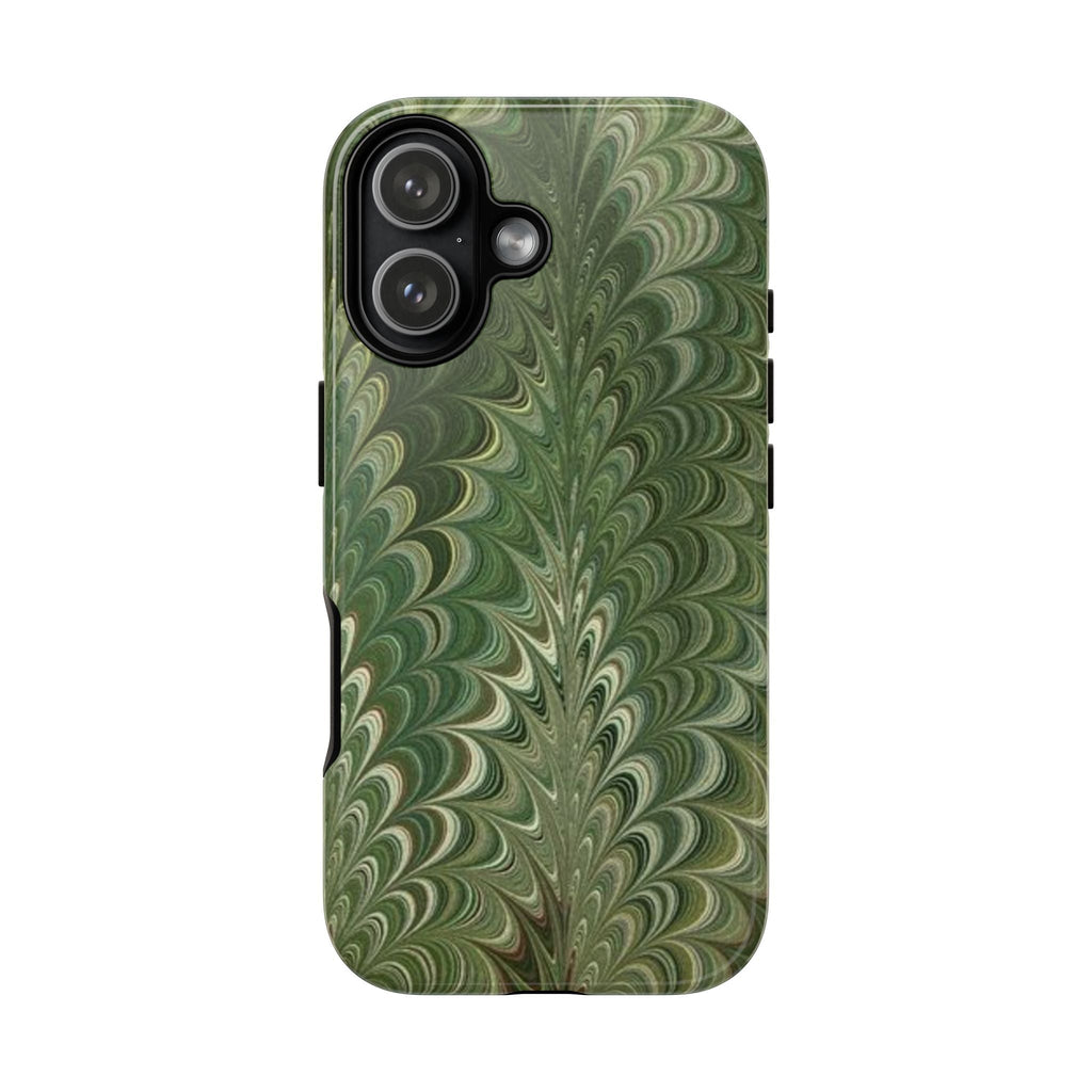 Deep Green Chevron Marbled Phone Case — Tough Protective Phone Cover
