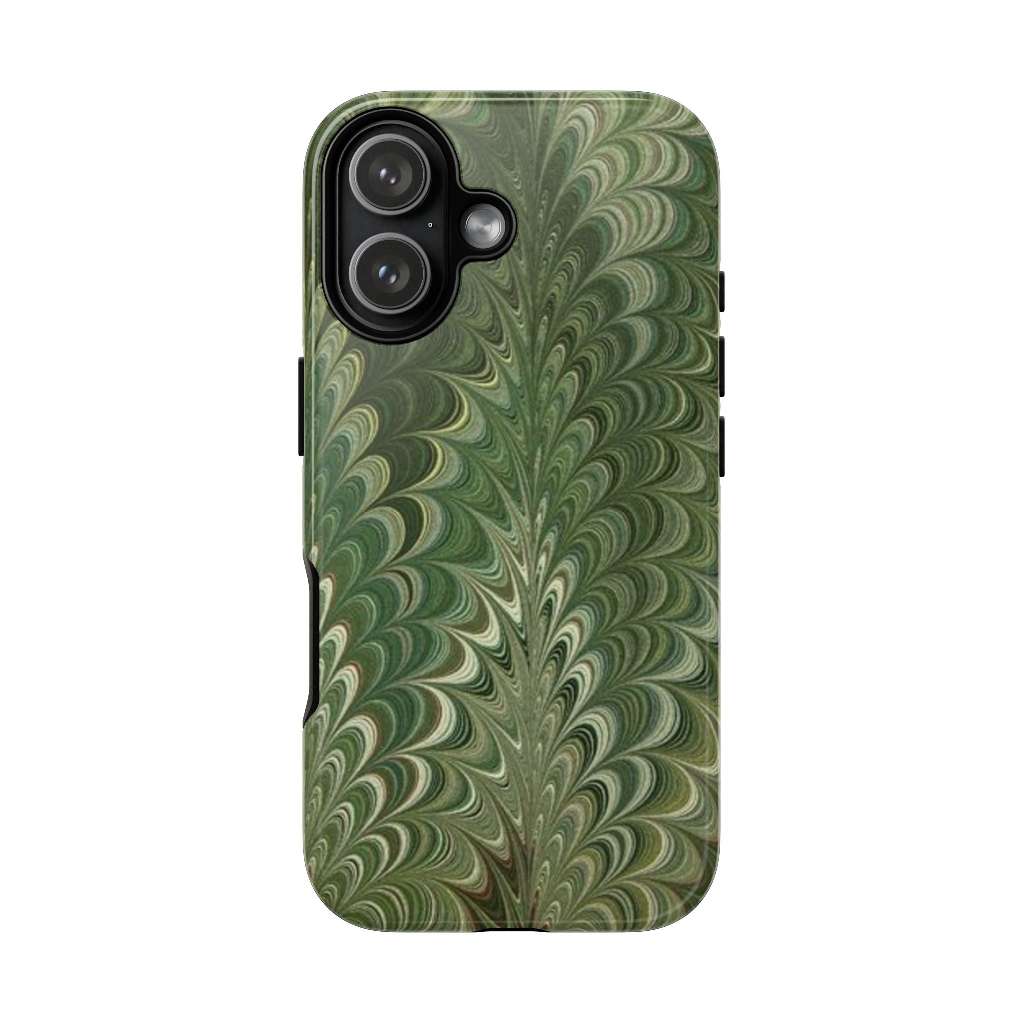 Deep Green Chevron Marbled Phone Case — Tough Protective Phone Cover