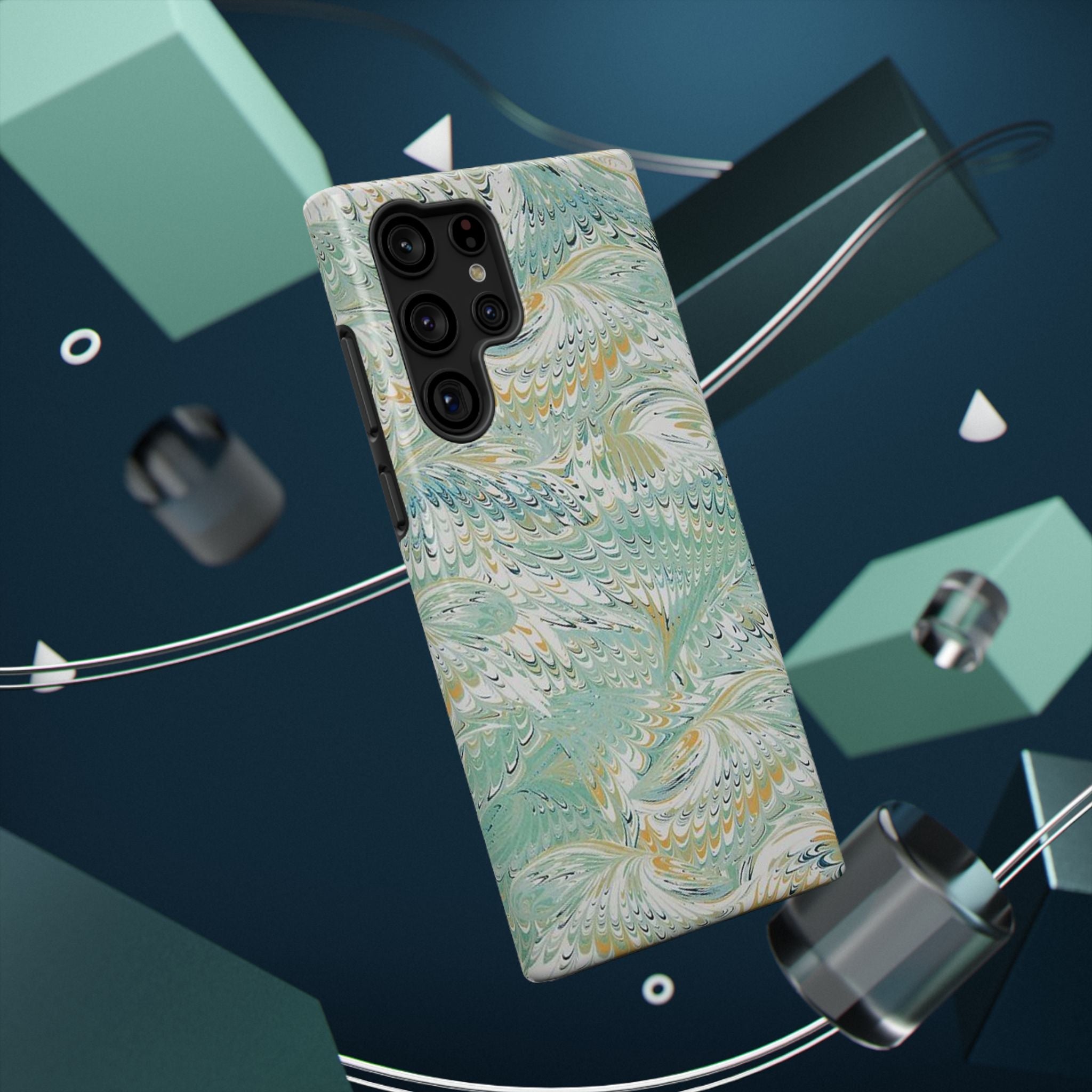 Mint Green Marbled Swirl Phone Case - Dual Layer