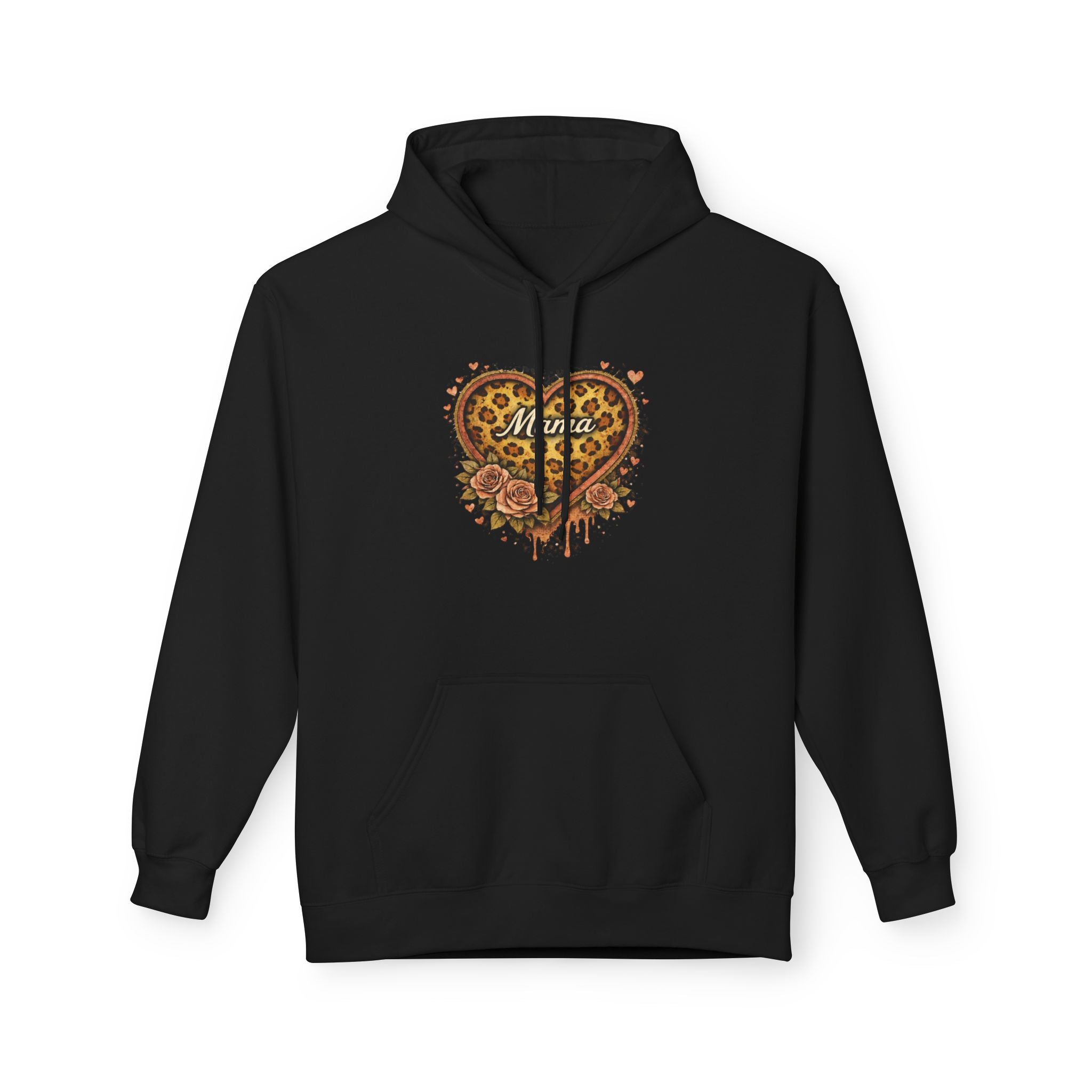 Leopard Heart Hoodie — Floral Animal Print Pullover